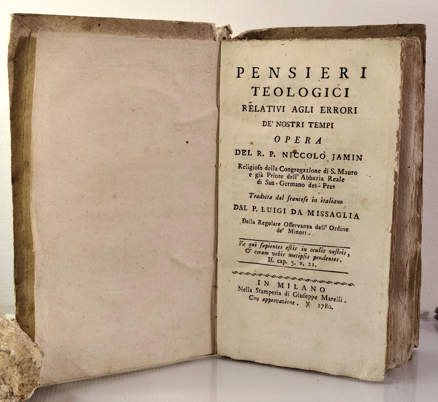 Pensieri teologici relativi agli errori de' nostri tempi - Niccolò Jamin - 1780