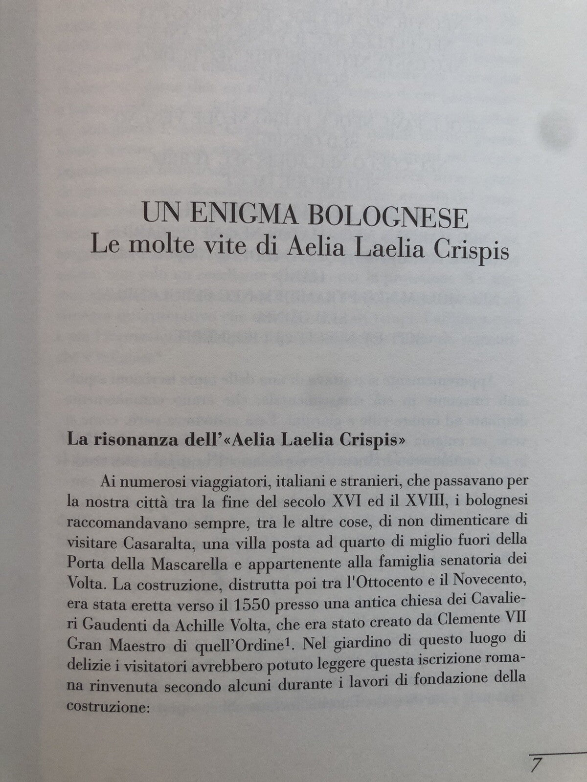 Un Enigma bolognese, le molte vite di Aelia Laelia Crispis. Franco Bacchelli