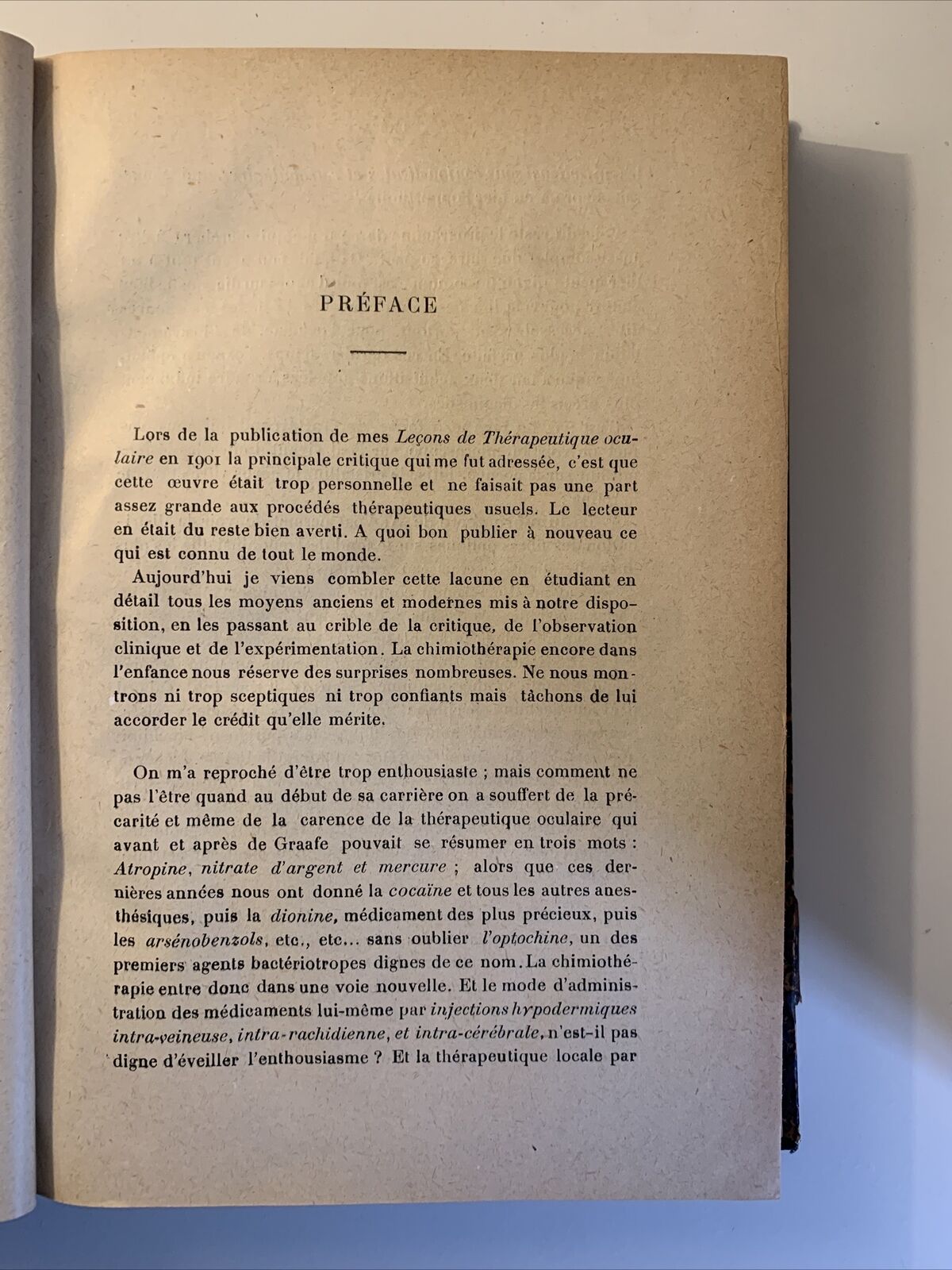 TRAITÉ COMPLET de THÉRAPEUTIQUE OCULAIRE - Dr A. Darier. Jouve Cia Éditeurs 1921