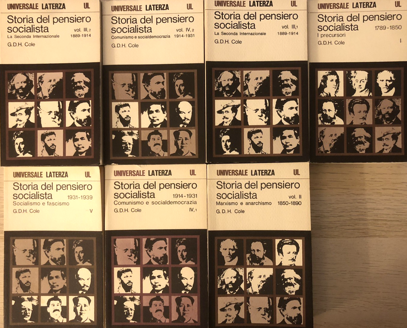Storia del pensiero socialista, G.D.H. Cole Laterza completa 7 voll. 1976