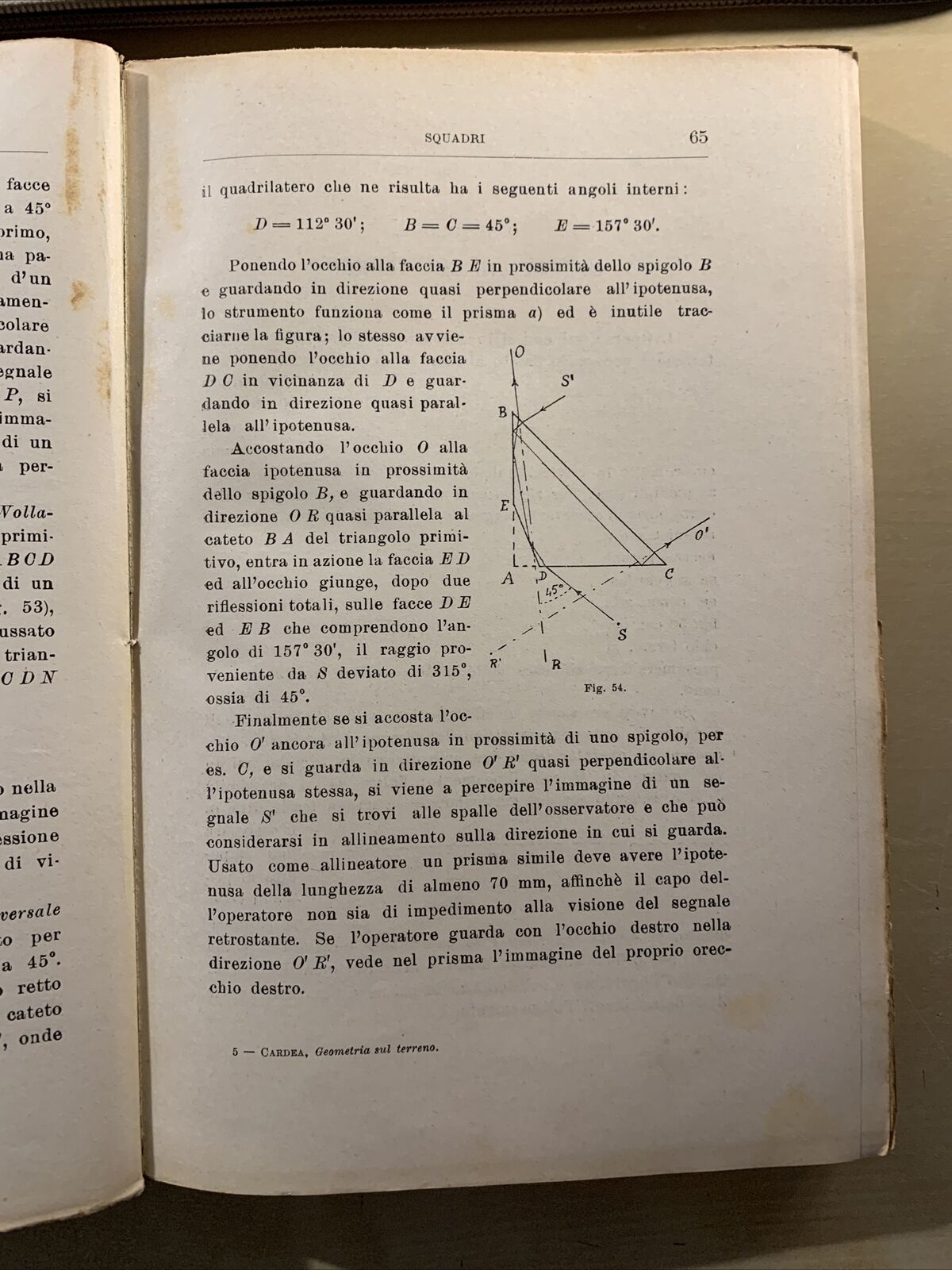 GEOMETRIA SUL TERRENO - breve corso di topografia. Emilio Cardea 1939 #
