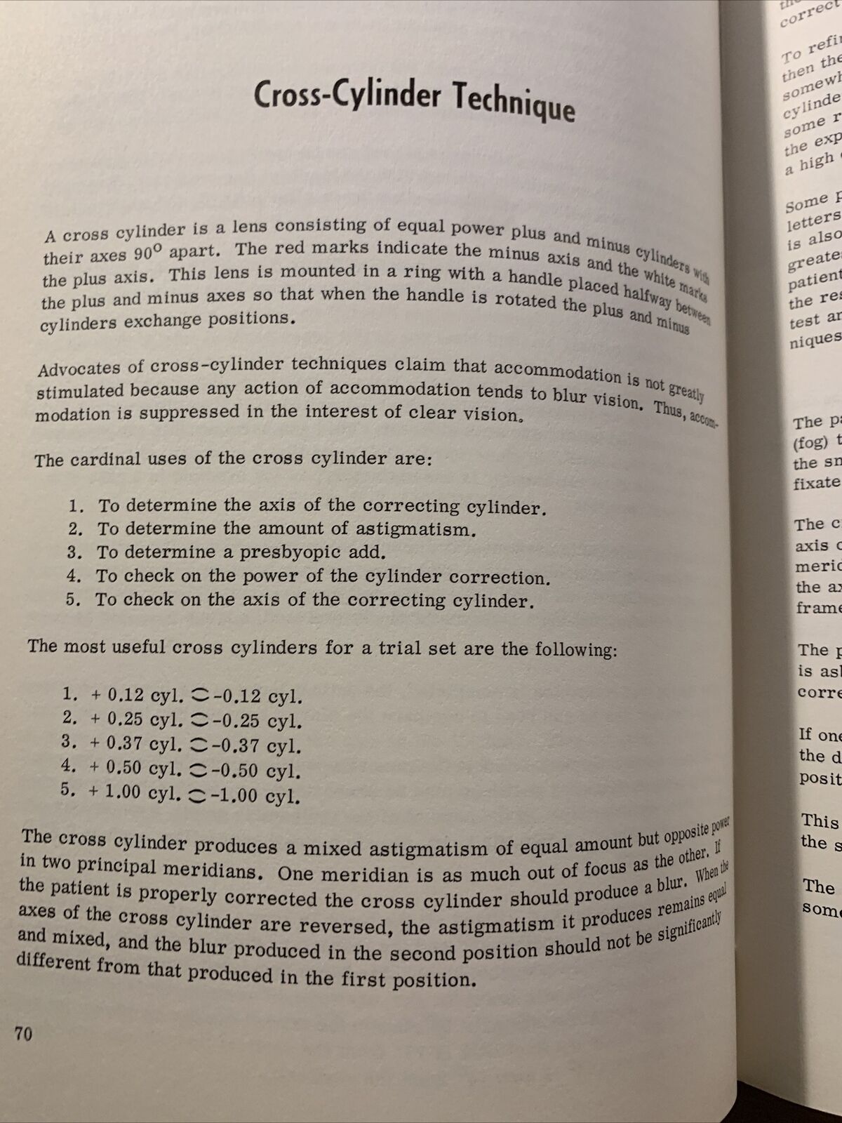 MANUAL OF REFRACTION - ALBERT E. SLOANE  1961 #