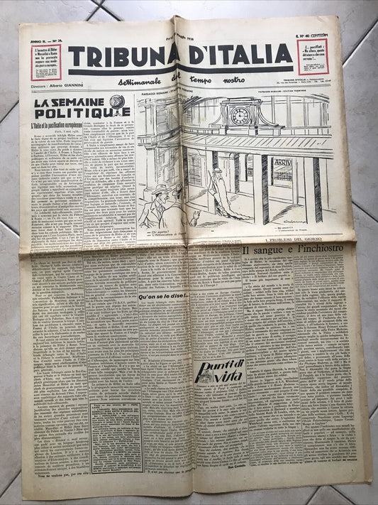 TRIBUNA D'ITALIA  anno 2 - N 21 - 1938 - SATIRA POLITICA