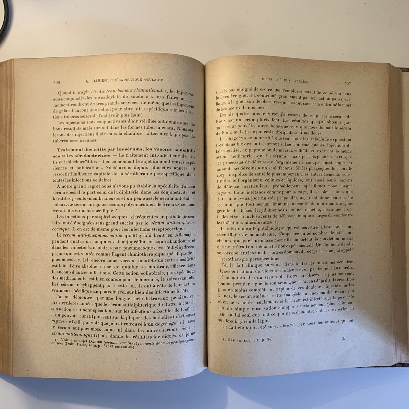 TRAITÉ COMPLET de THÉRAPEUTIQUE OCULAIRE - Dr A. Darier. Jouve Cia Éditeurs 1921