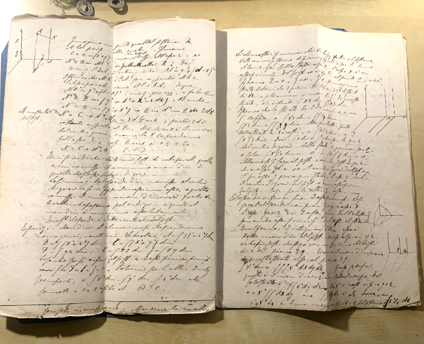 Antico Manoscritto Università di Pavia 1876, Meccanica Razionale, Carlo Formenti