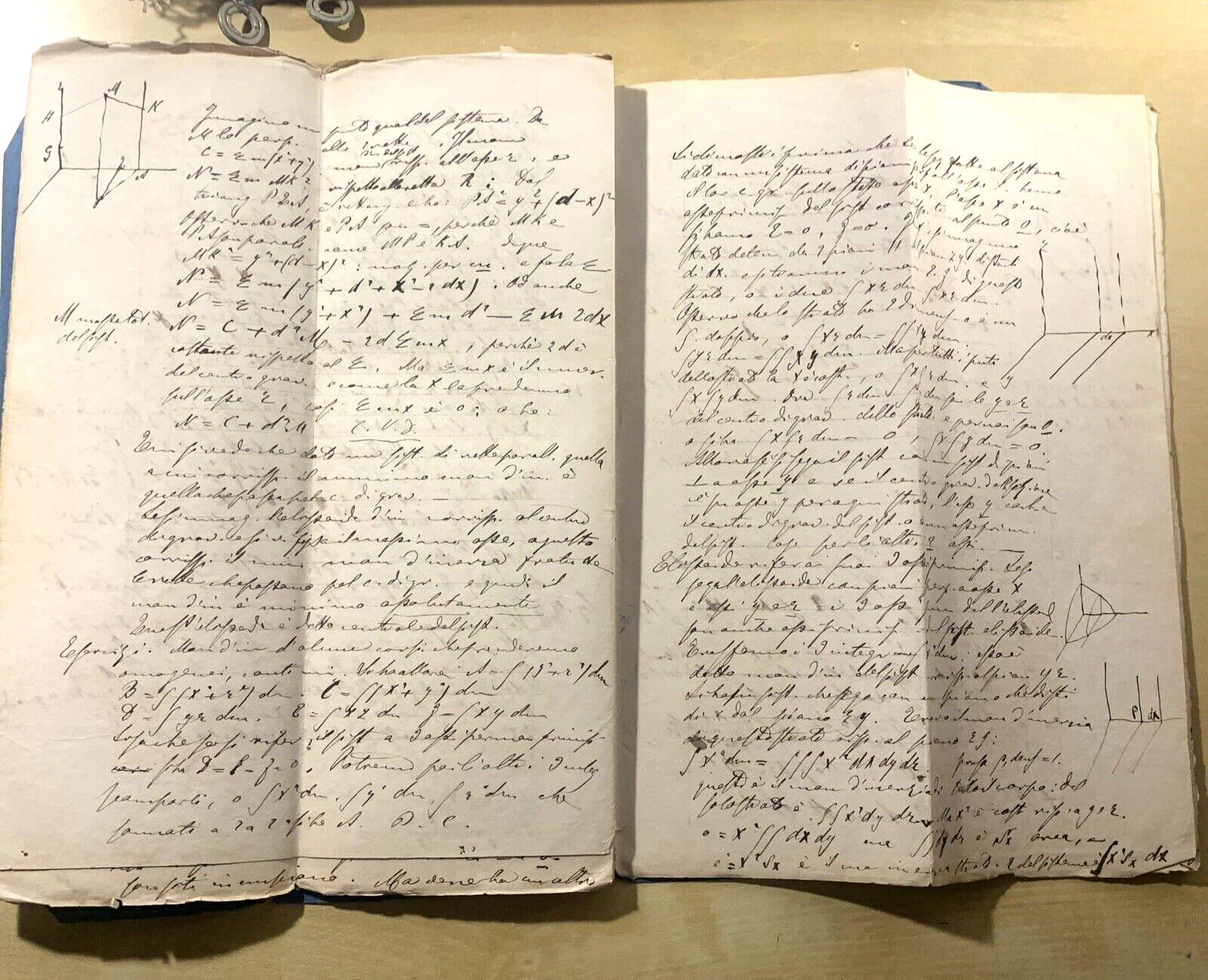 Antico Manoscritto Università di Pavia 1876, Meccanica Razionale, Carlo Formenti