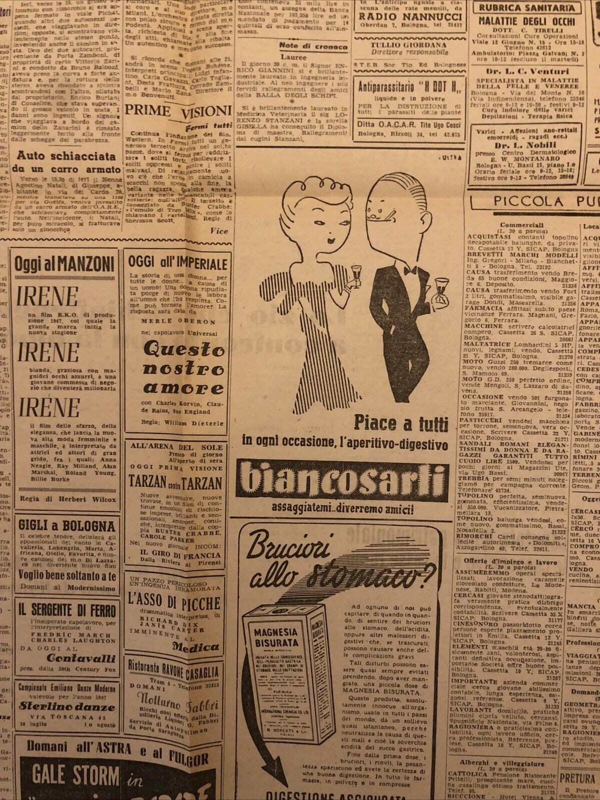 Il Giornale dell'Emilia 30 luglio 1947 - Cronaca di Bologna