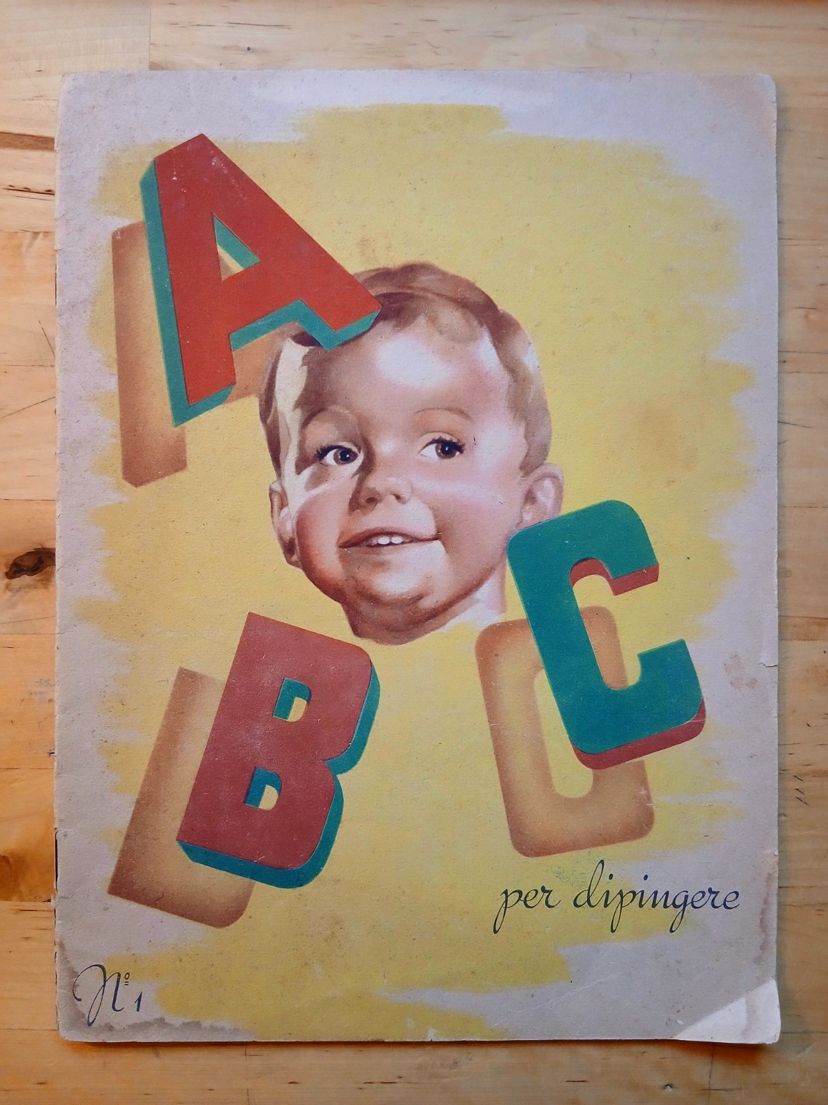 ABC per dipingere n.1 - 1944 libro illustrato per bambini vintage