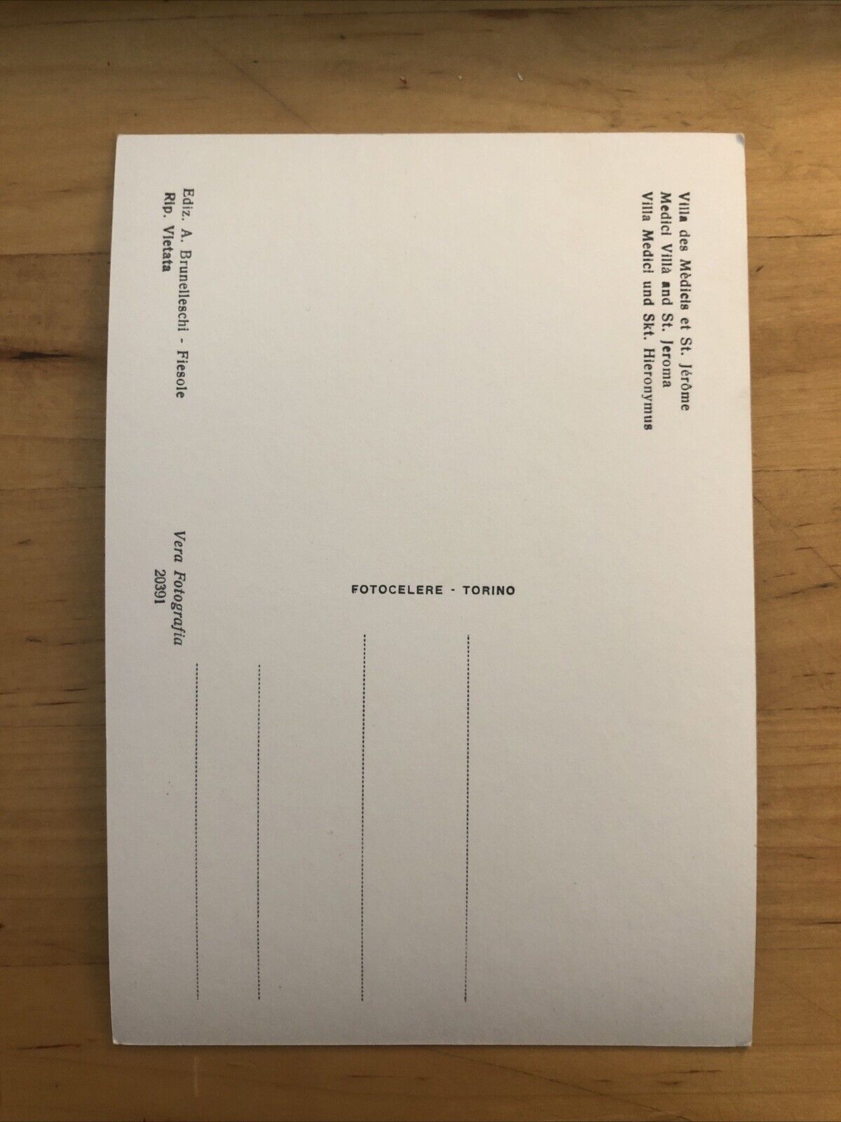 Cartolina FIESOLE VILLA MEDICI E S. GIROLAMO non viaggiata