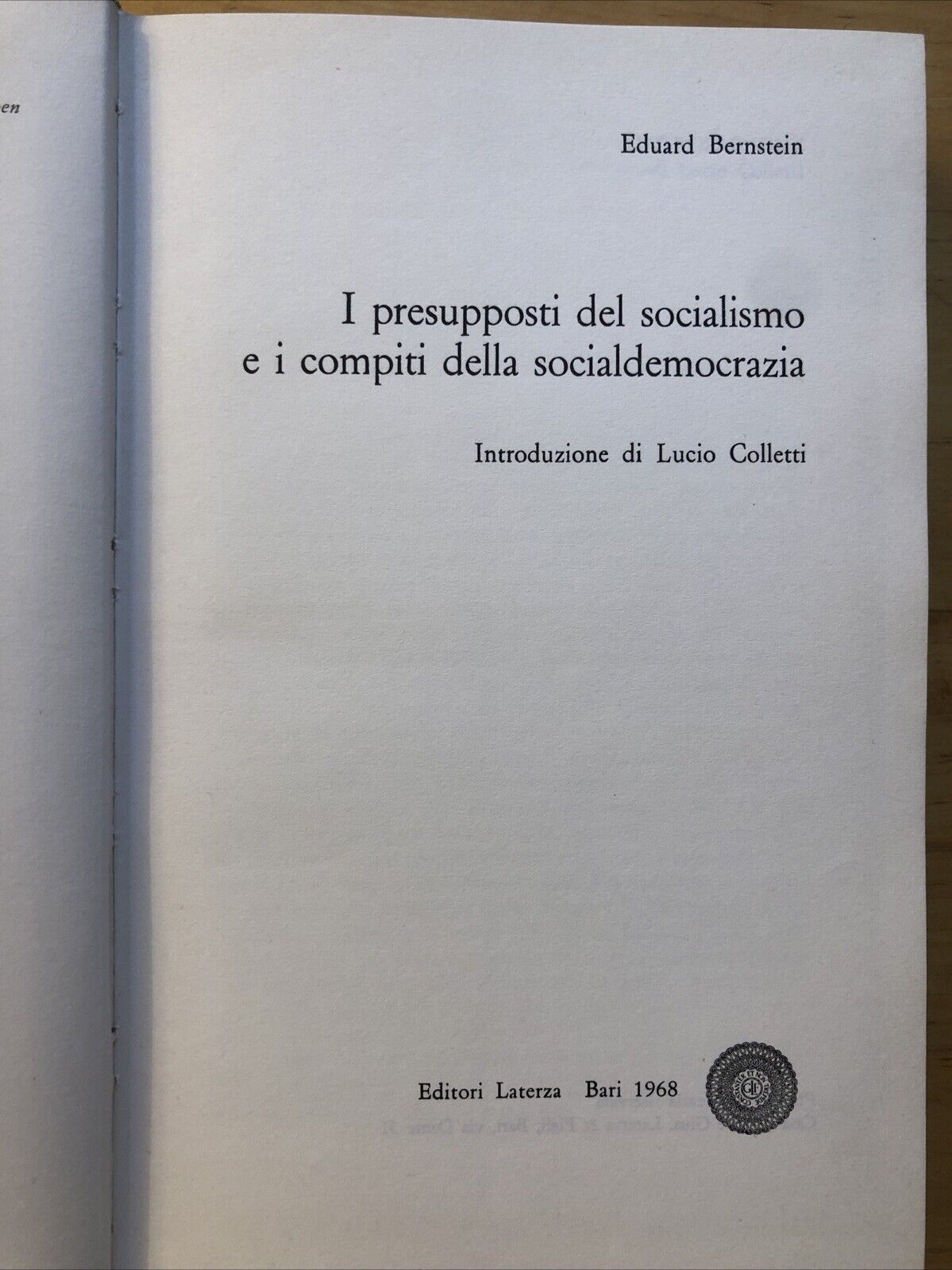 I presupposti del socialismo e i compiti della socialdemocrazia, E. Bernstein
