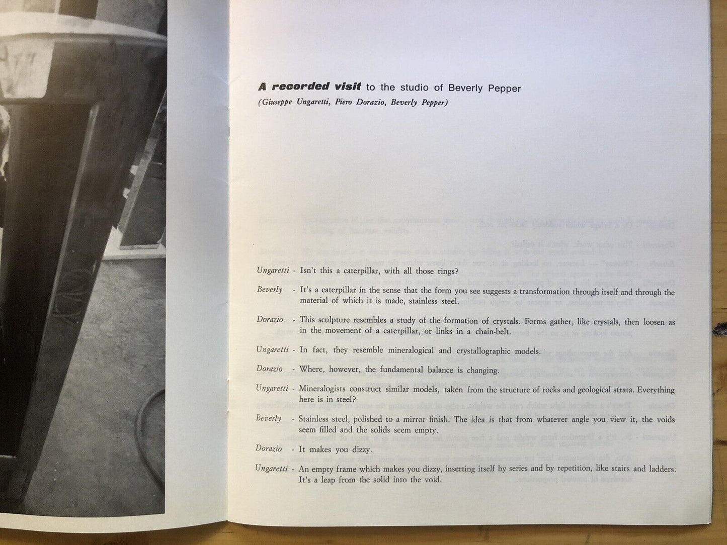 Beverly Pepper, Marlborough Roma 1965/1968 Galleria d'arte Marlborough