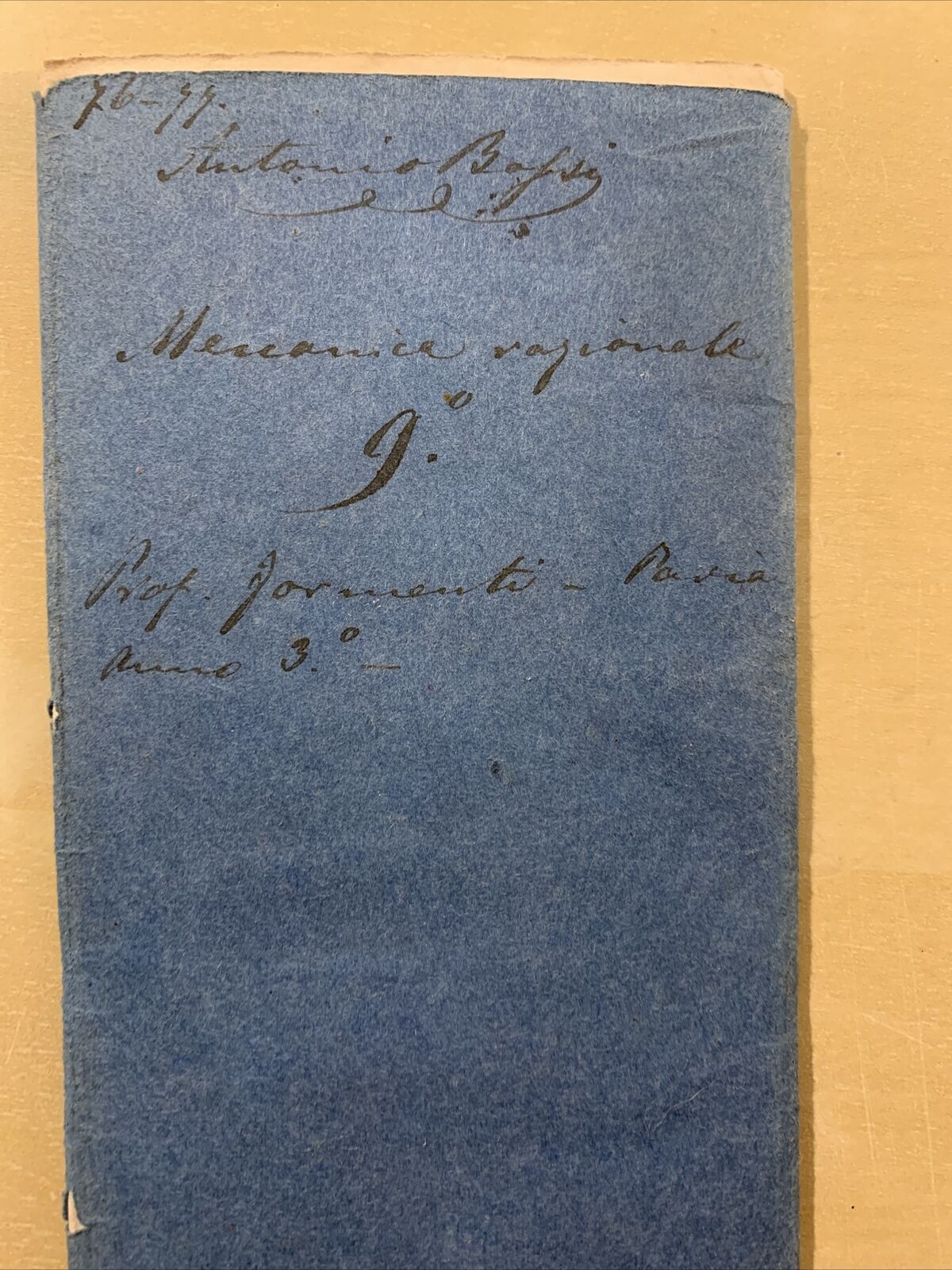 Antico Manoscritto Università di Pavia 1876, Meccanica Razionale, Carlo Formenti