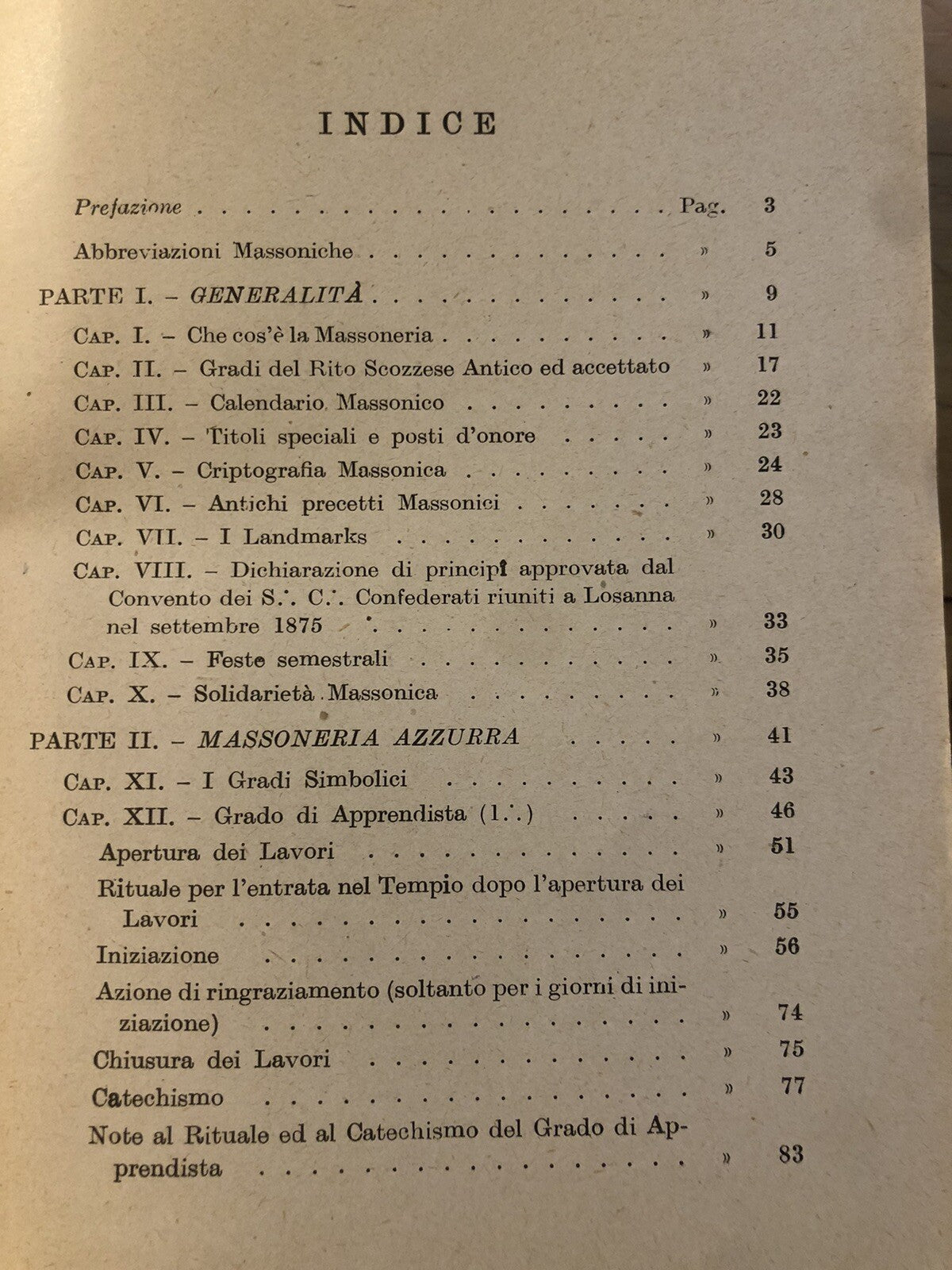 Il libro dei rituali del rito scozzese antico accettato, Salvatore Farina 1946