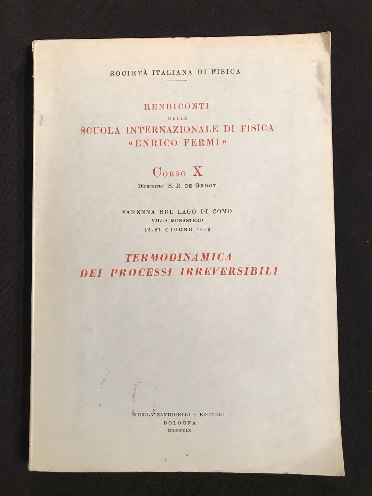 FISICA-TERMODINAMICA rendiconti scuola internazionale di fisica Enrico Fermi 