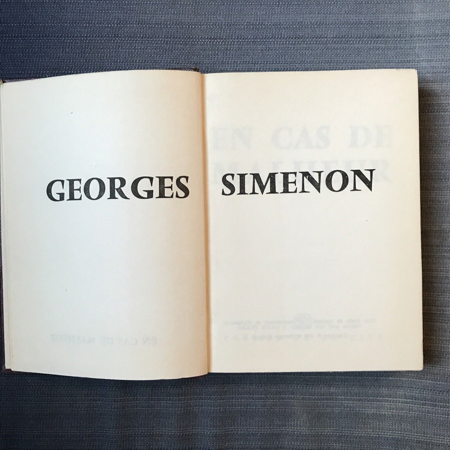 EN CAS DE MALHEUR, Georges Simenon, presses de la cite 1956