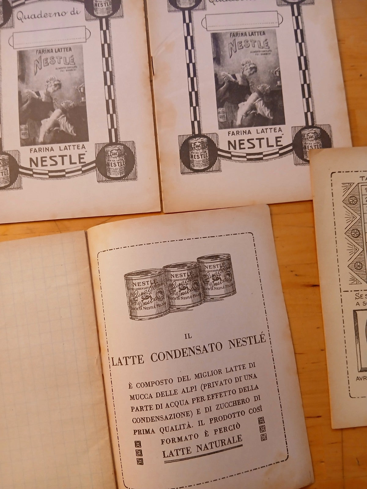 Quaderno Farina Lattea Nestlé Pubblicità antica Vintage collezionismo 4 ill cad.