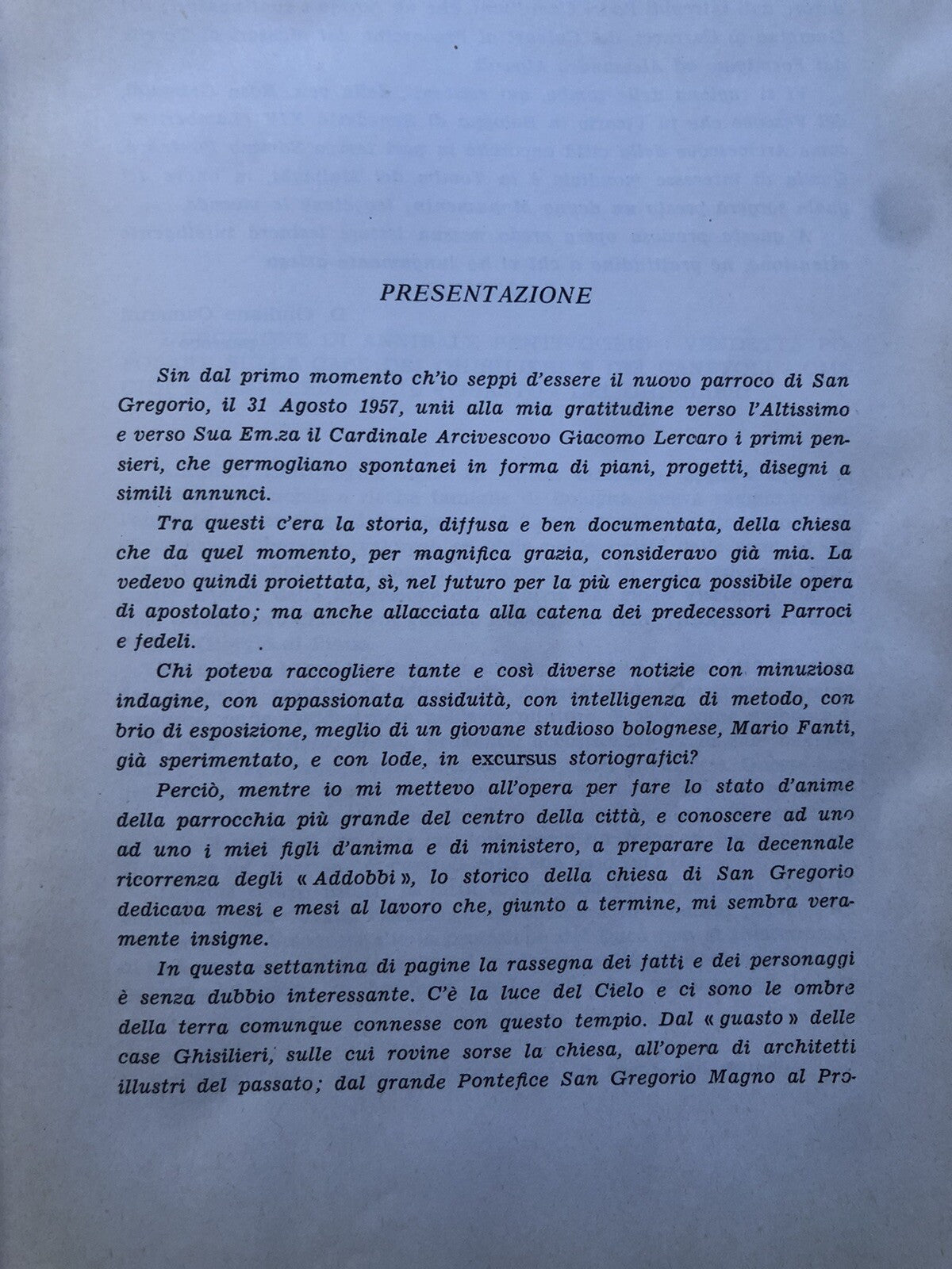 La chiesa parrocchiale dei S.S. Gregorio e Siro in Bologna, Mario Fanti 1958