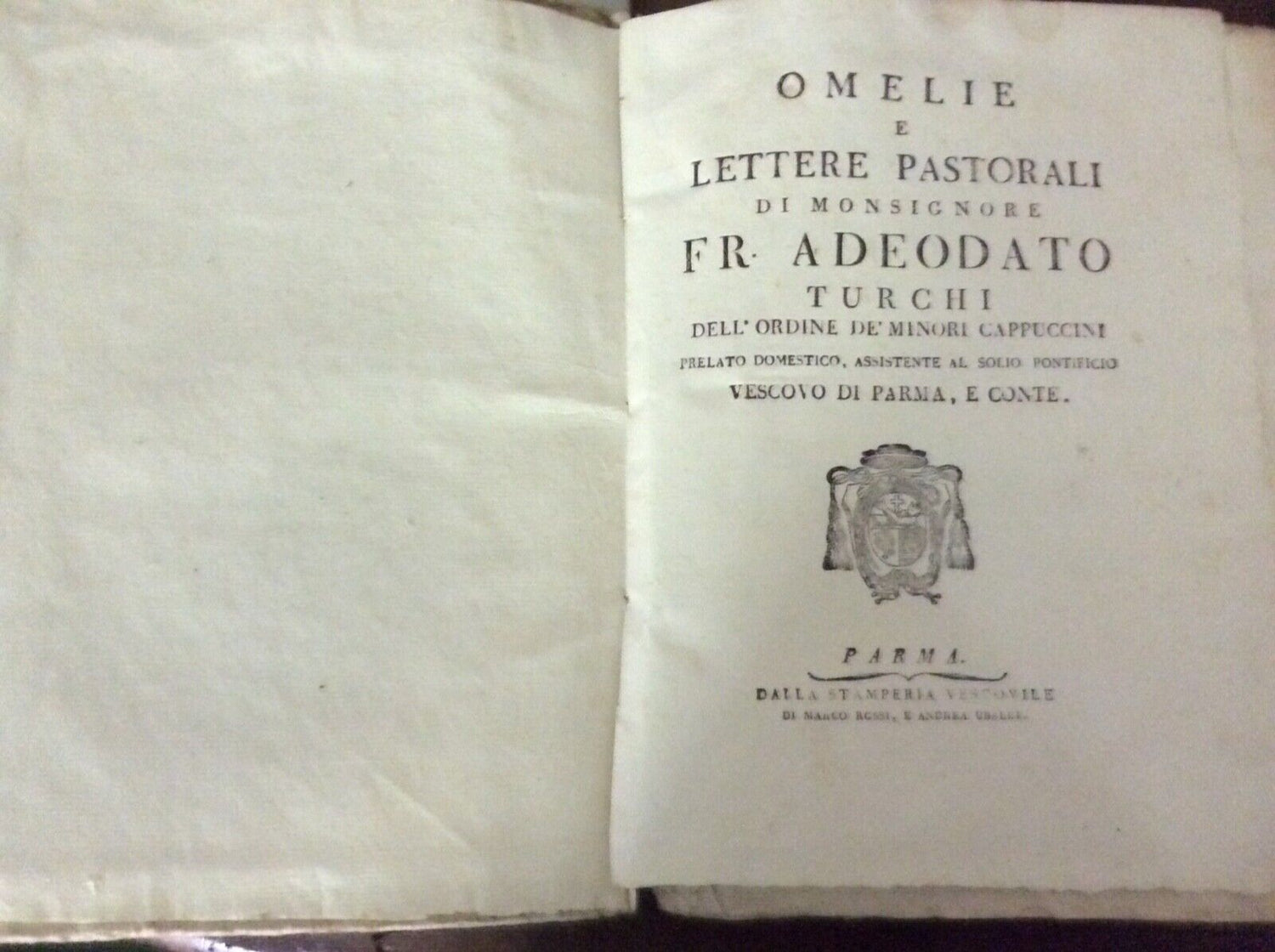 ADEODATO TURCHI - OMELIE E LETTERE PASTORALI Parma stamperia vescovile 1788-1794