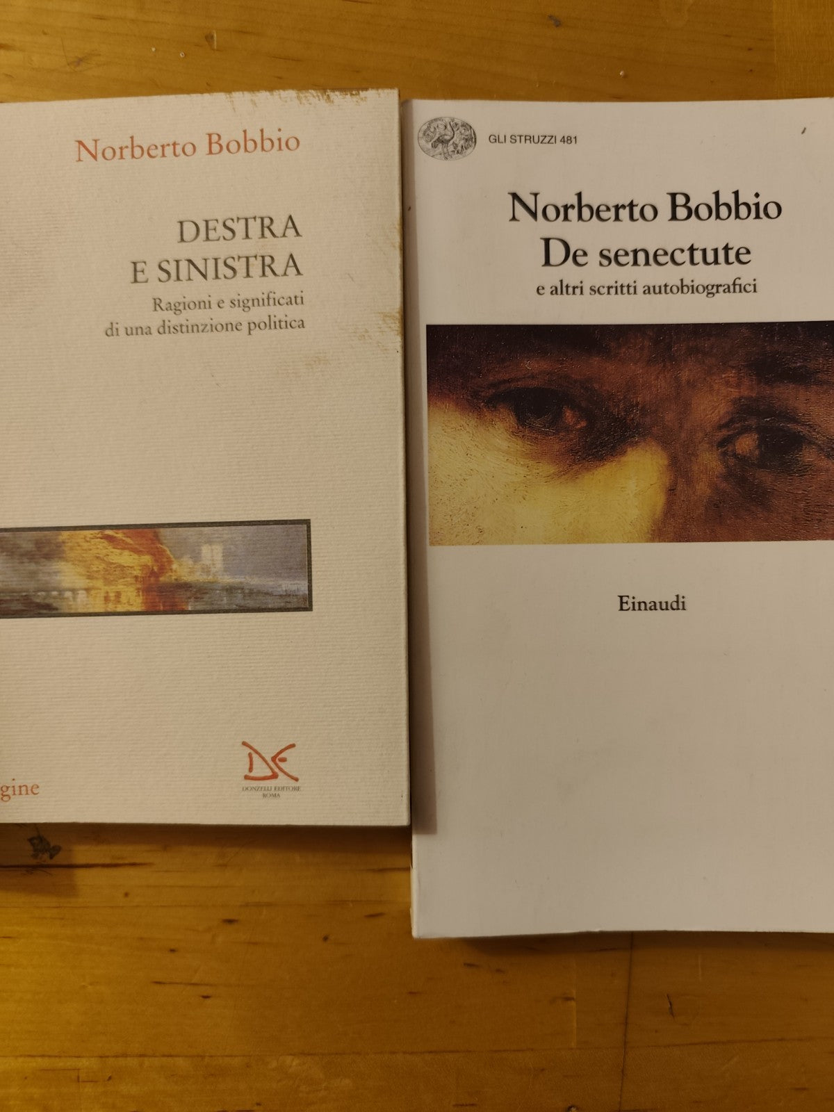 Bobbio Norberto, L'età dei diritti, Destra e sinistra, De senectute. Einaudi Don