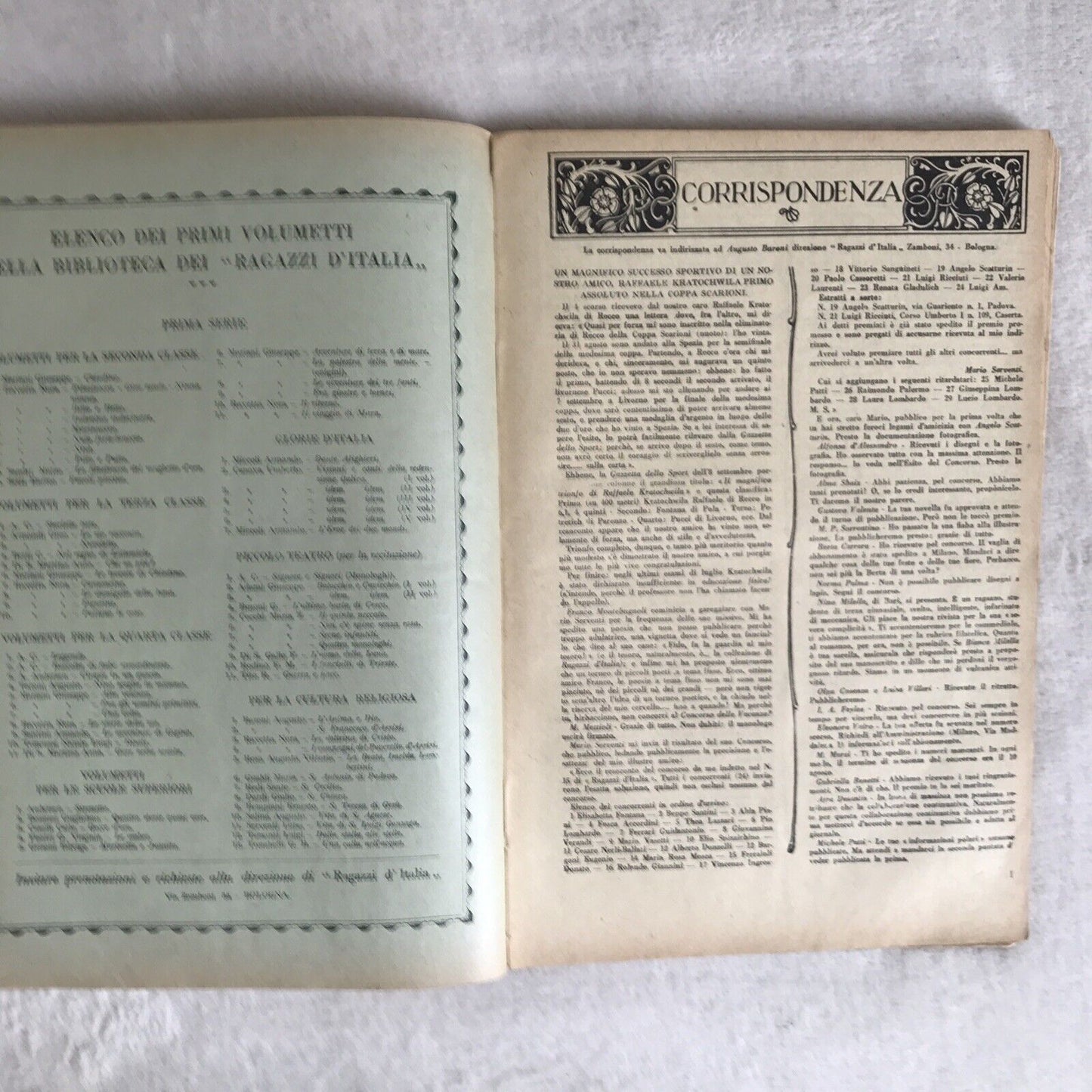 RAGAZZI D'ITALIA, anno II completo, quindicinale 24 numeri.annata 1924 MONDADORI