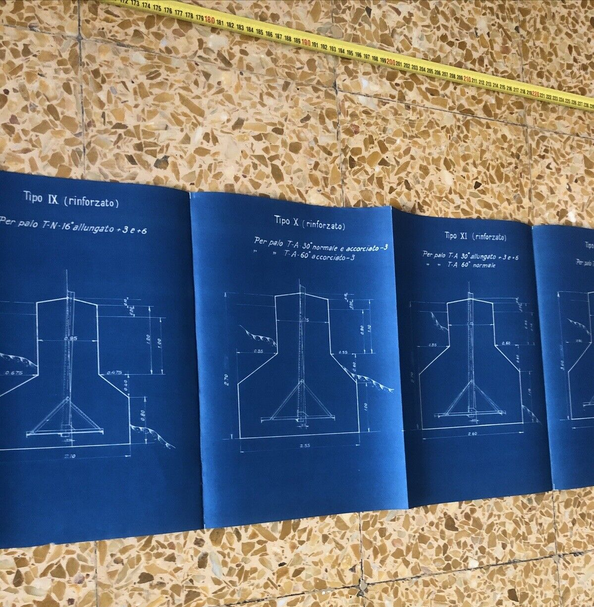 FERROVIE DELLO STATO F.S. pali per le linee primarie, tipi di fondazioni normali