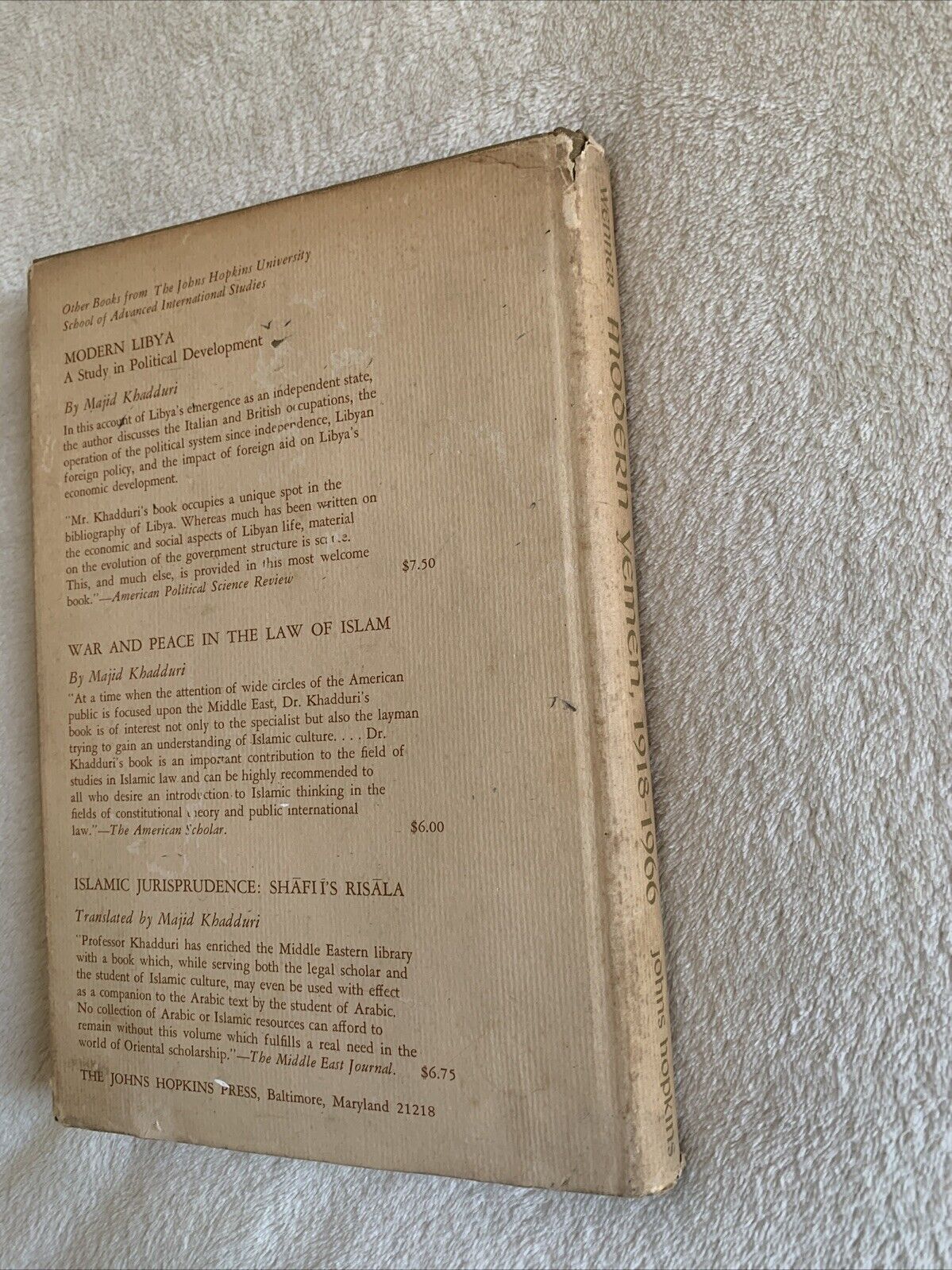 Modern Yemen 1918-1966, Manfred W. Wenner. Johns Hopkins Press 1967