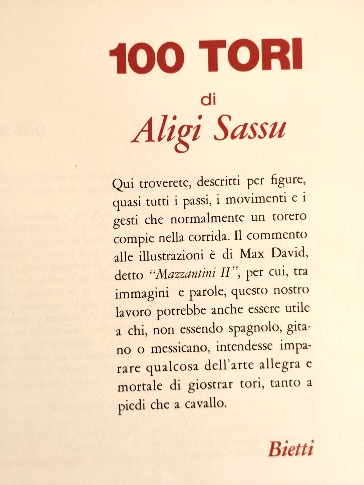 100 tori di Aligi Sassu - Bietti editore 1968
