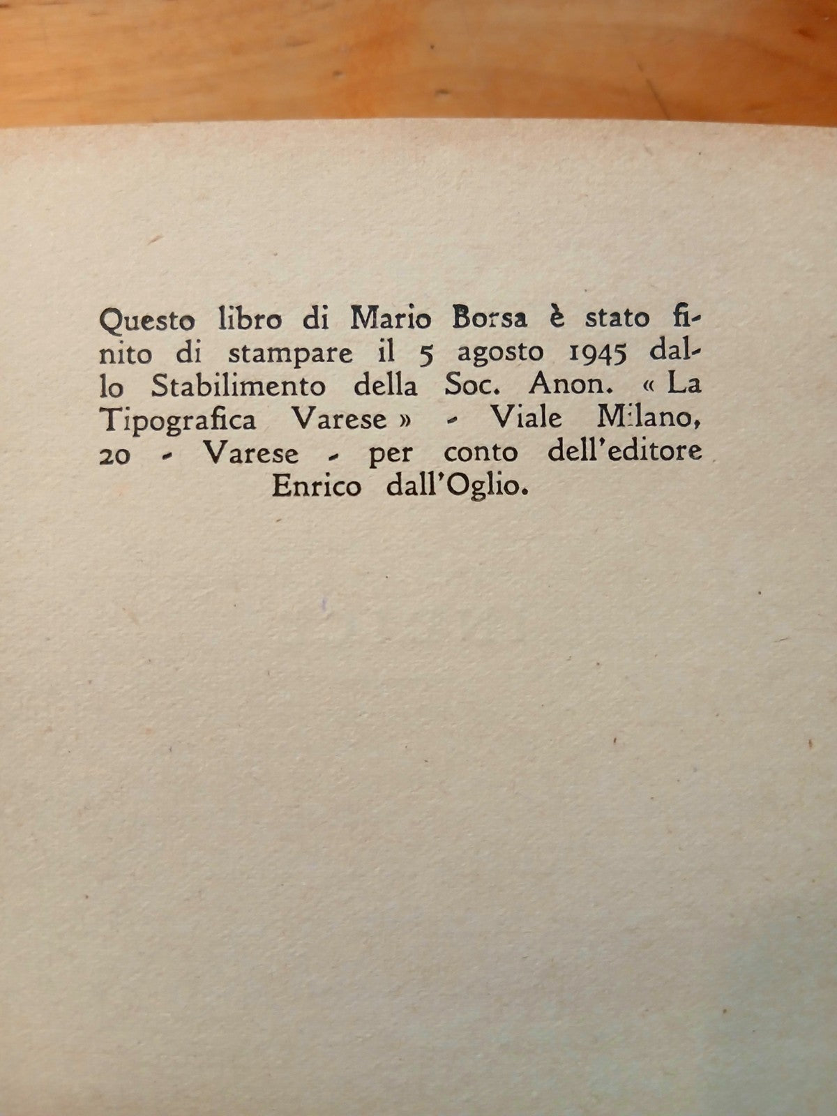 Libertà di stampa - Mario Borsa - Dall'Oglio editore 1945