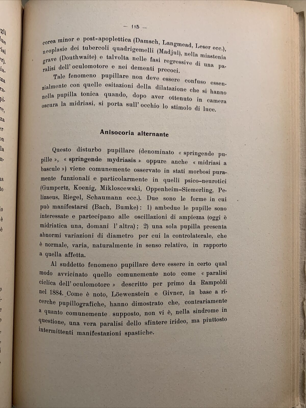 LA PUPILLOTONIA - GIULIO MORONE 1949, ATTUALITÀ OFTALMOLOGICHE.