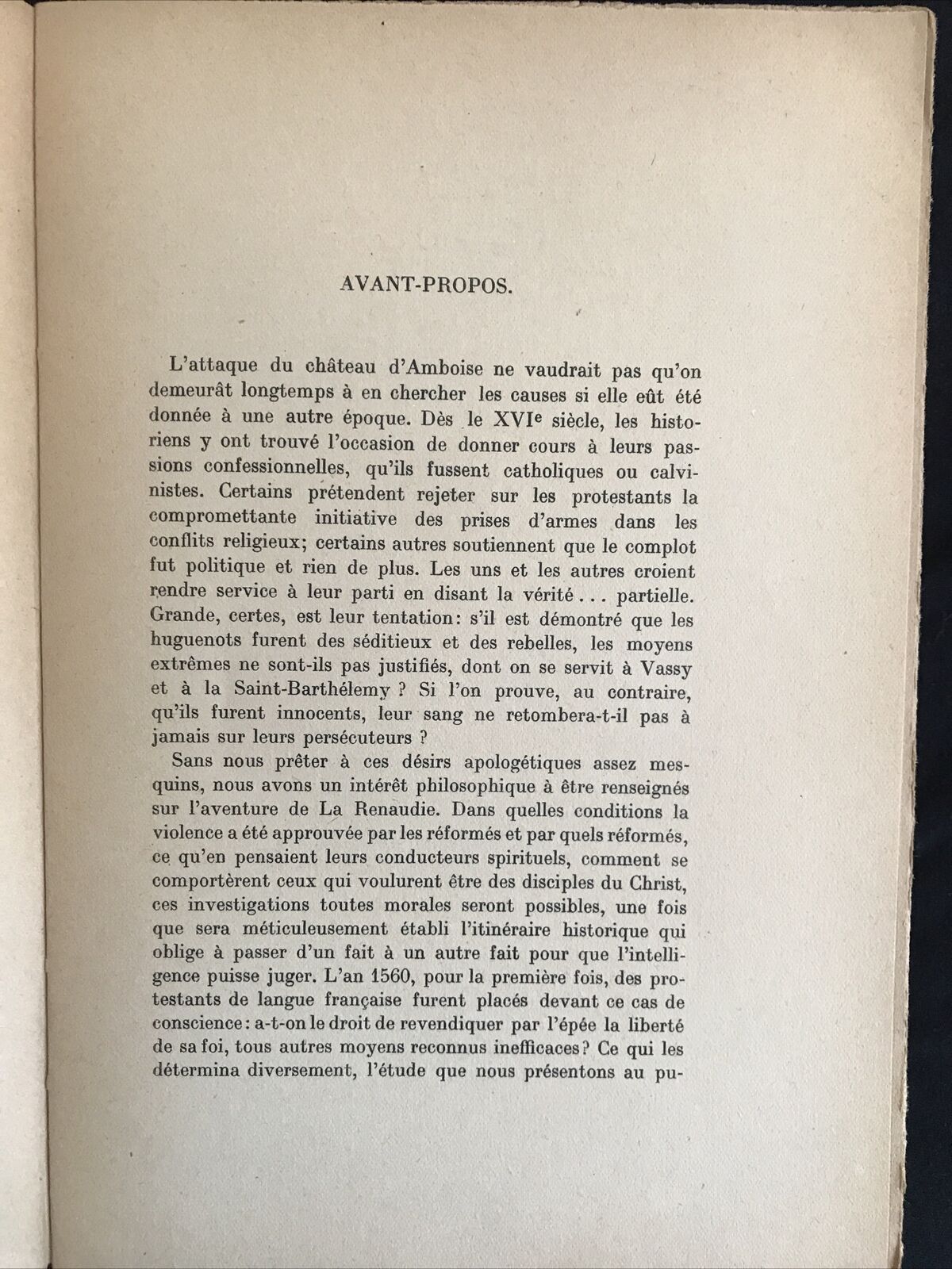LA CONJURATION D'AMBOISE ET GENÈVE Henry Naef, E. Champion 1922
