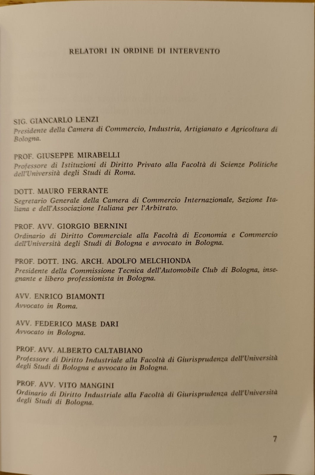 Giornate di studio sull'Arbitrato - Palazzo degli affari Bologna 1979