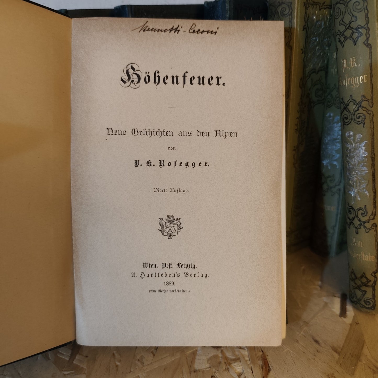 9 Bände P.K. Rosegger - Prachteinbände - A. Hartleben Verlag - Ende 19. Jh.