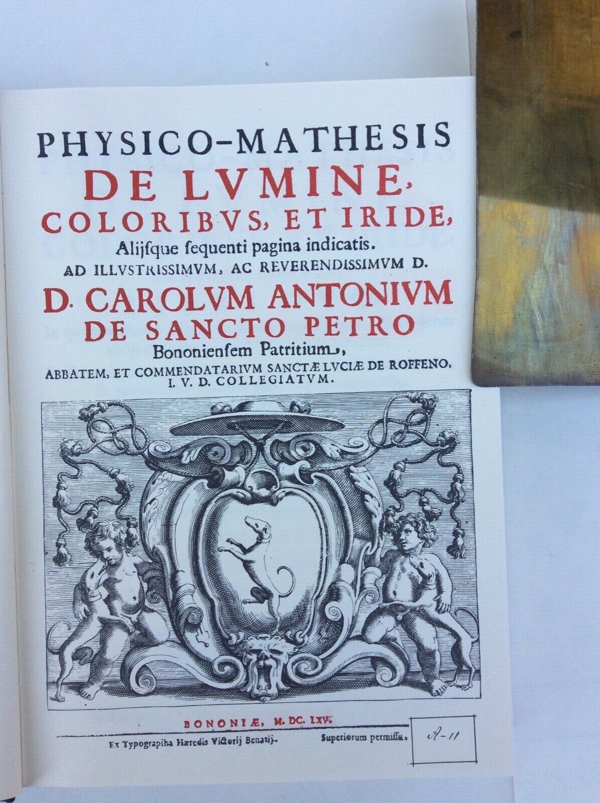 PHYSICO-MATHESIS DE LUMINE, COLORIBUS, ET IRIDE. GRIMALDI.  Anastatica Forni