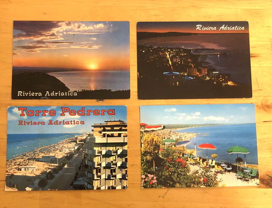 CARTOLINA - RIVIERA ADRIATICA, VIAGGIATE 4 CARTOLINE ANNI '60/70