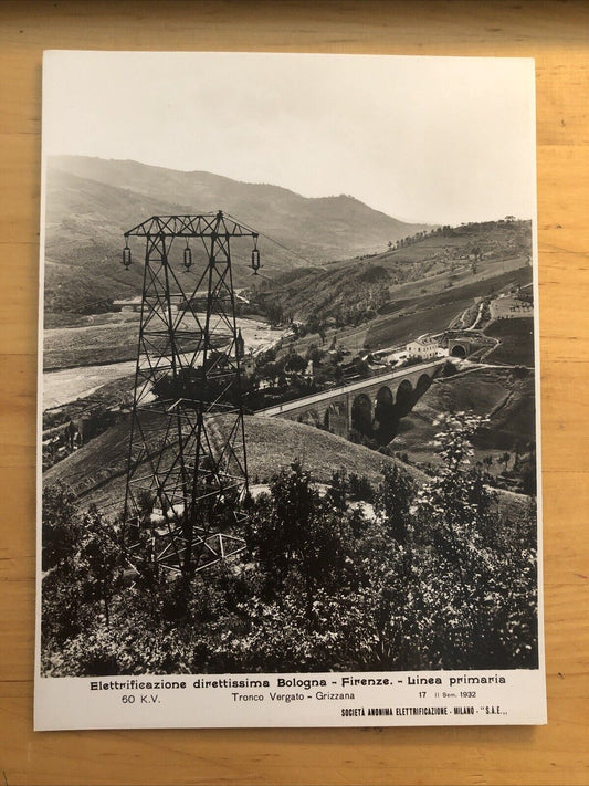 FERROVIE direttissima Bologna Firenze, TRONCO VERGATO GRIZZANA 1932