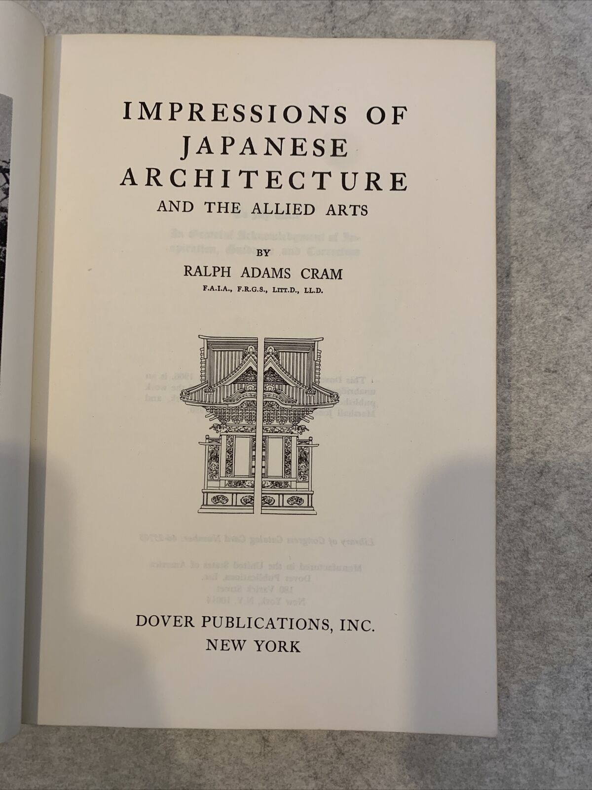 Impressions of Japanese Architecture and the allied arts, Ralph Adams, Cram #
