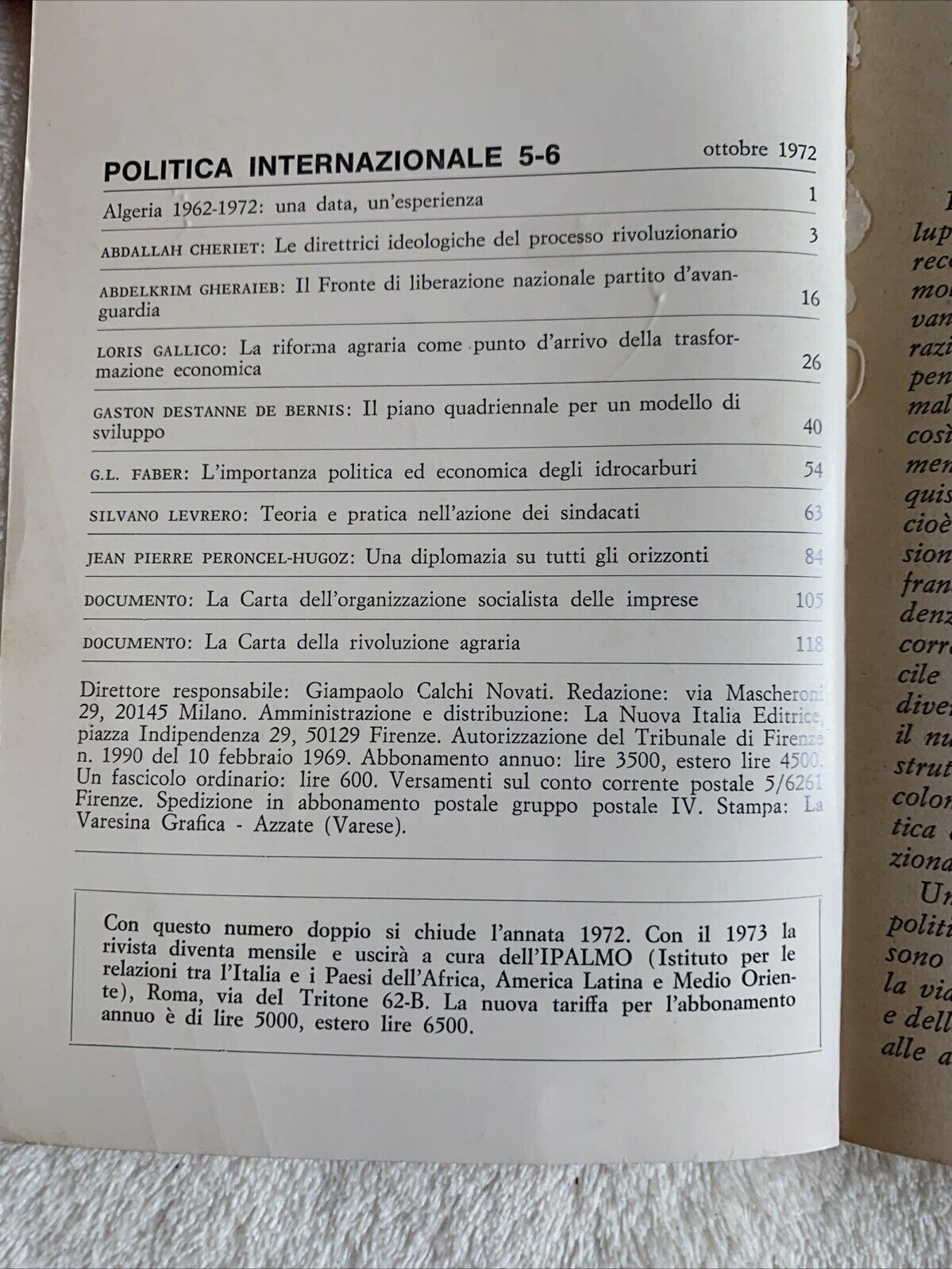 Politica internazionale 5-6 La Nuova Italia editrice. Indipendenza dell'Algeria