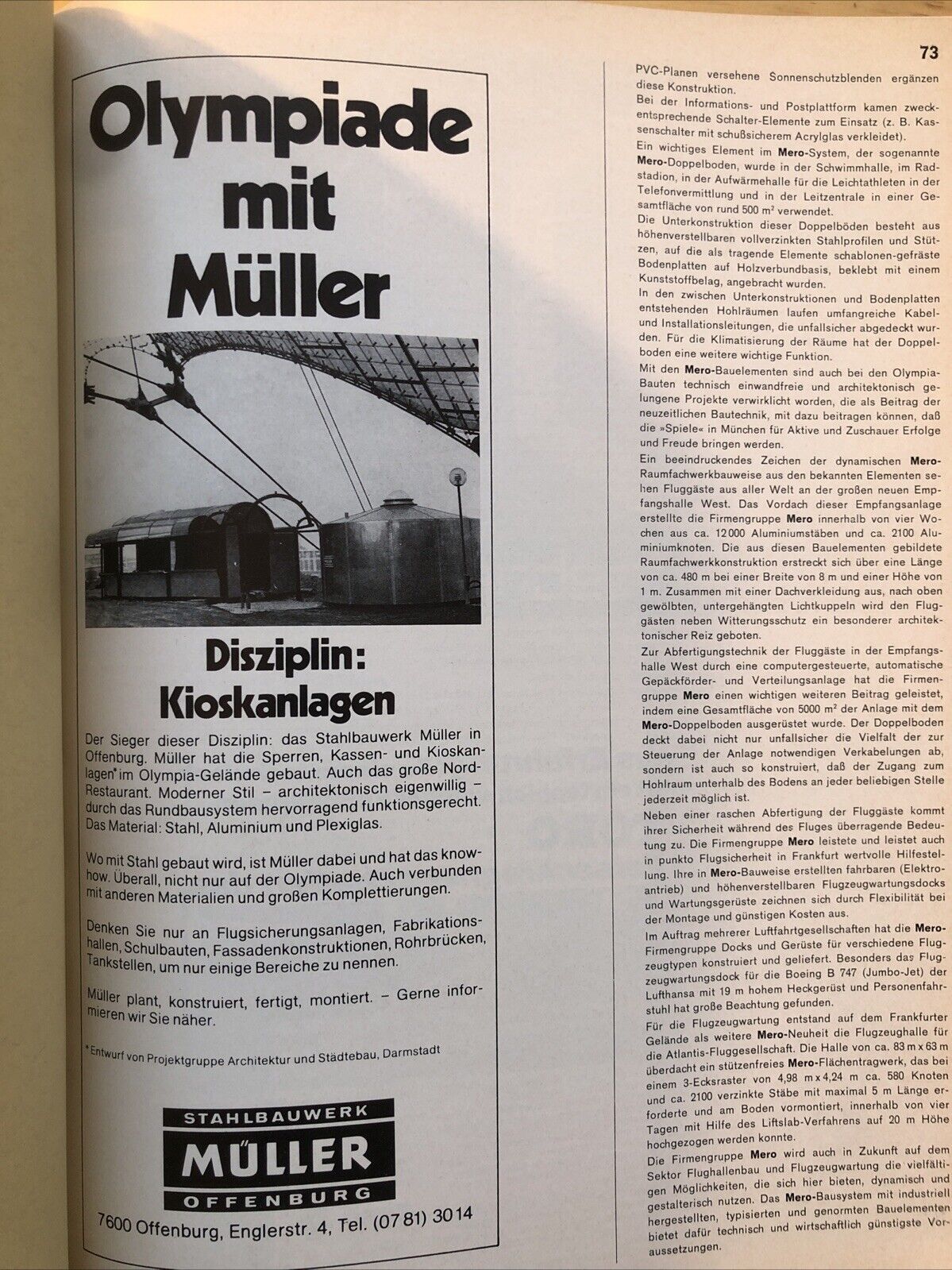 Architektur Wettbewerbe OLYMPIC ARCHITECTURE MUNICH 1972 olympische Bauten Munch