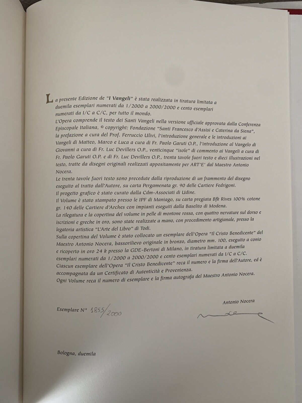 Vangeli, Antonio Nocera. ART'E' 2000