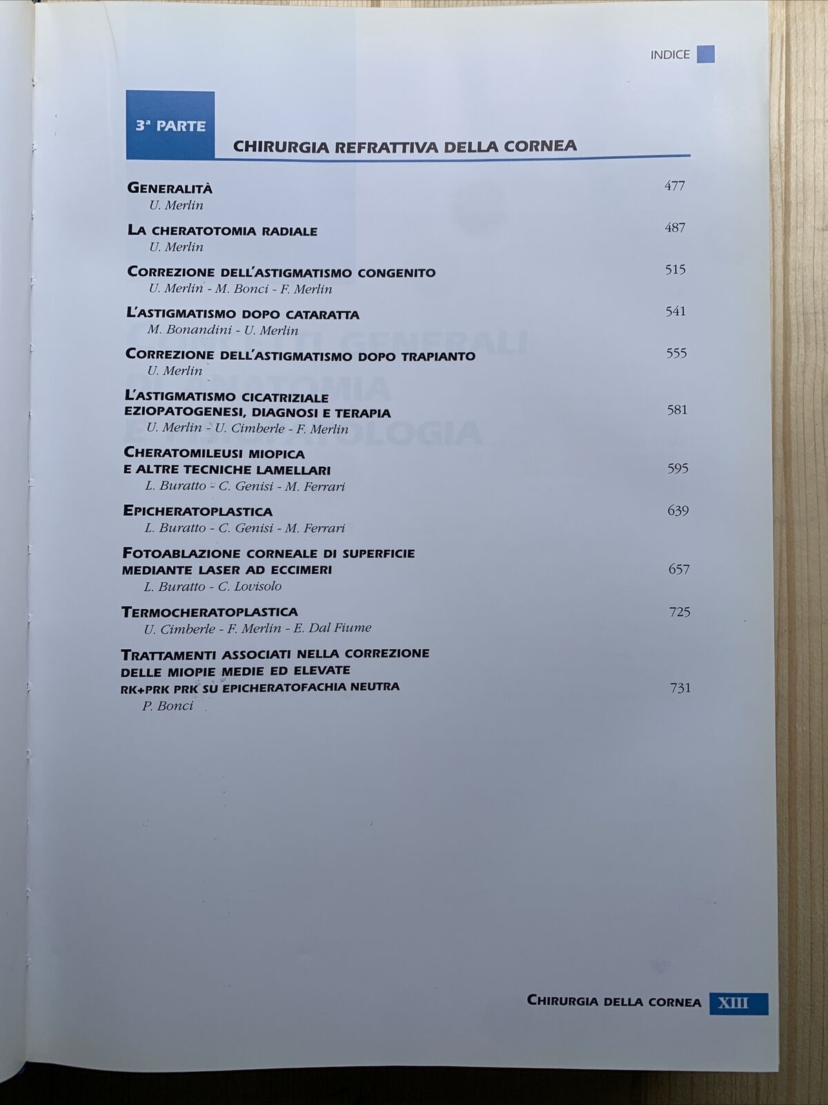 Chirurgia della Cornea - G. Rama, Società Oftalmologica Italiana. Fogliazza #
