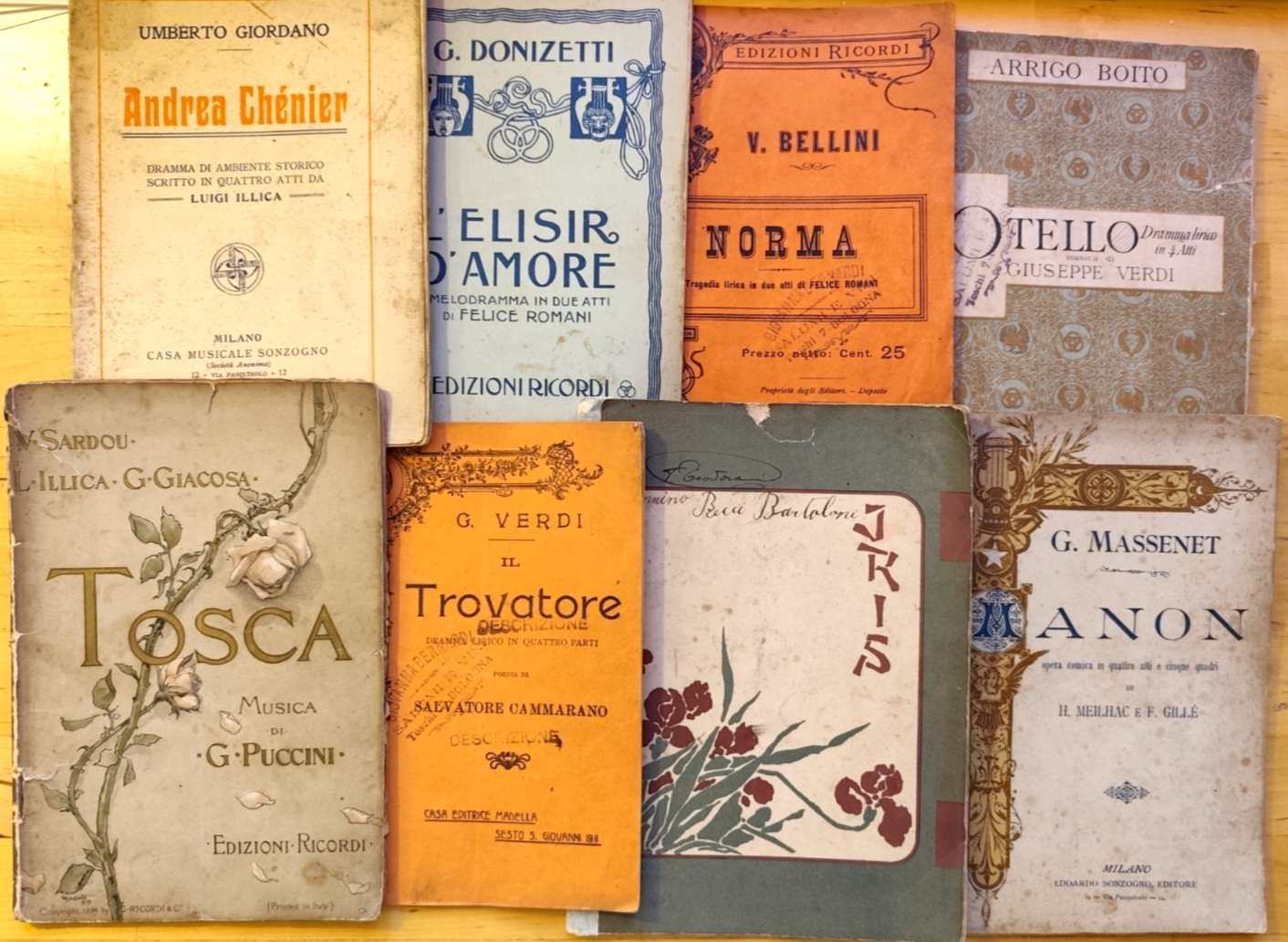 G. Verdi, Puccini - Lirica tragedia opera dramma 8 voll. ed. Ricordi fine '800