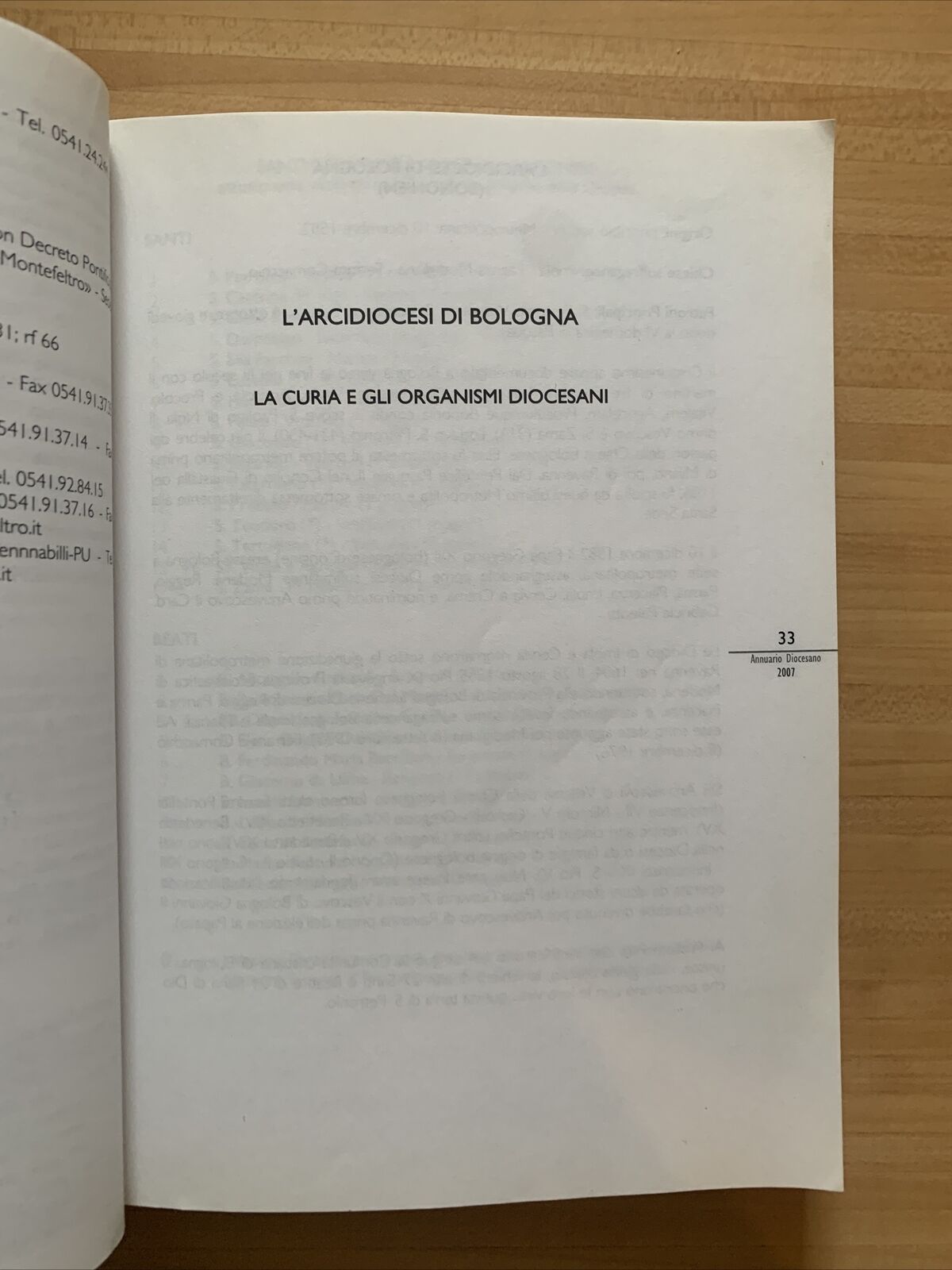 ARCIDIOCESI DI BOLOGNA - ANNUARIO DIOCESANO 2007 #