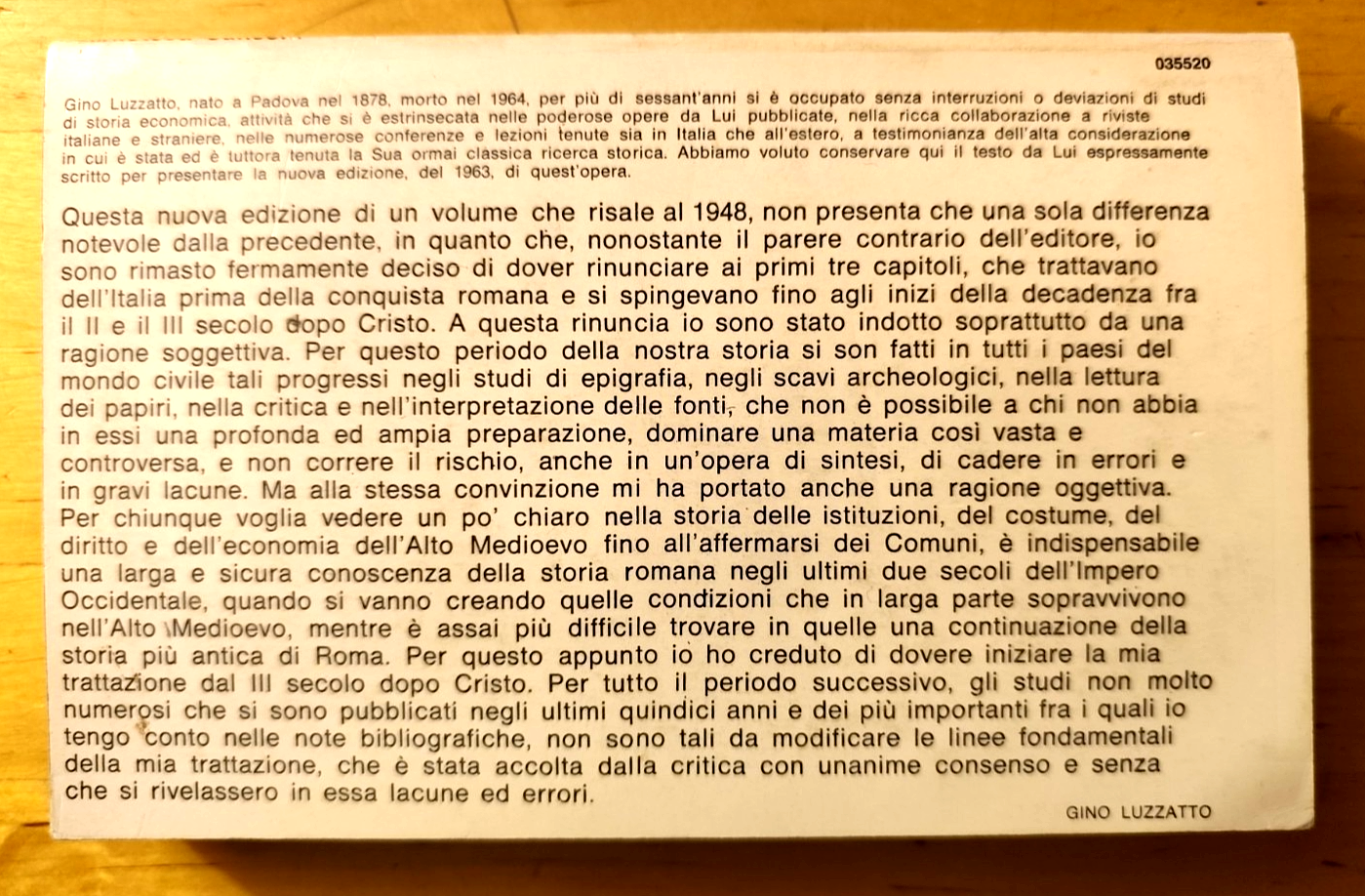Storia economica d'Italia - Il Medioevo - Gino Luzzato 1970