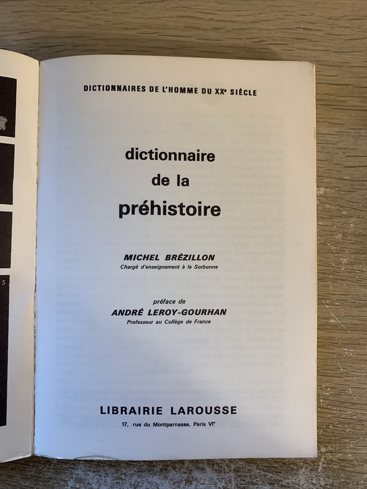 Dictionnaire de la préhistoire - Larousse 1969