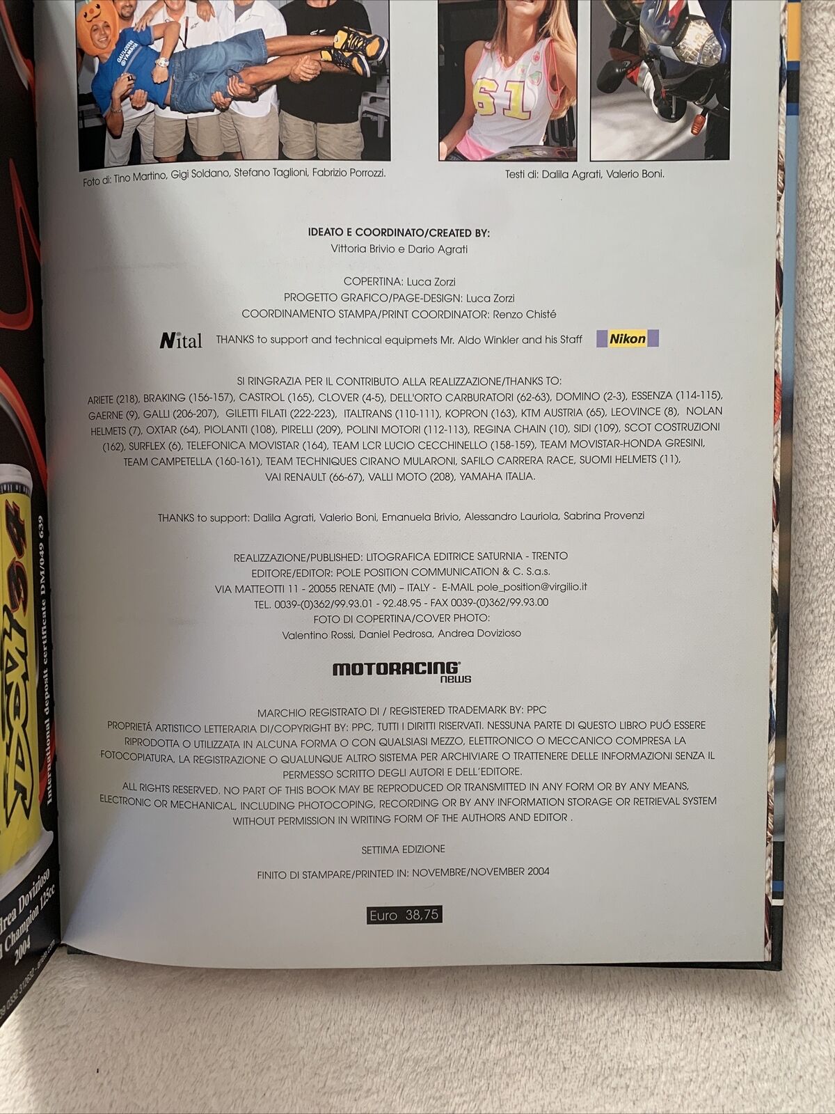MOTORACING NEWS. Valentino Rossi. settima edizione. novembre 2004