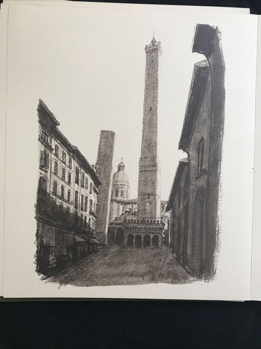 Omaggio a Riccardo Bacchelli ILLUSTRAZIONI ARTE BOLOGNA, IMMAGINI DI BOLOGNA