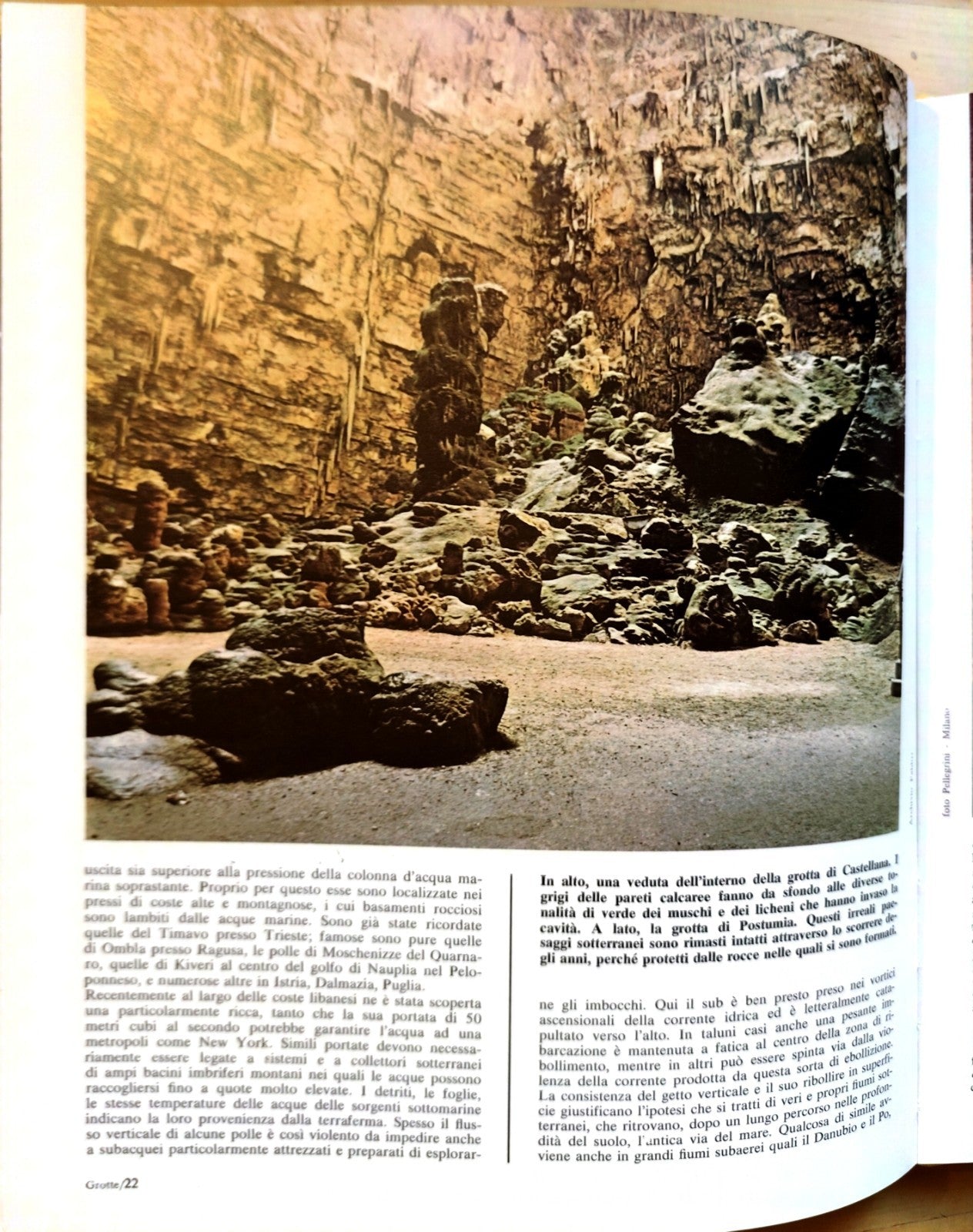 Le Grotte Carlino Belloni, serie natura, Fabbri Ed. 1974 - Speleologia Geologia