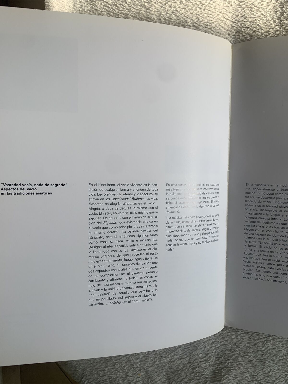 LA ESPIRITUALIDAD DEL VACÍO. Fundación Bancaja 2001. Matthias Bärmann