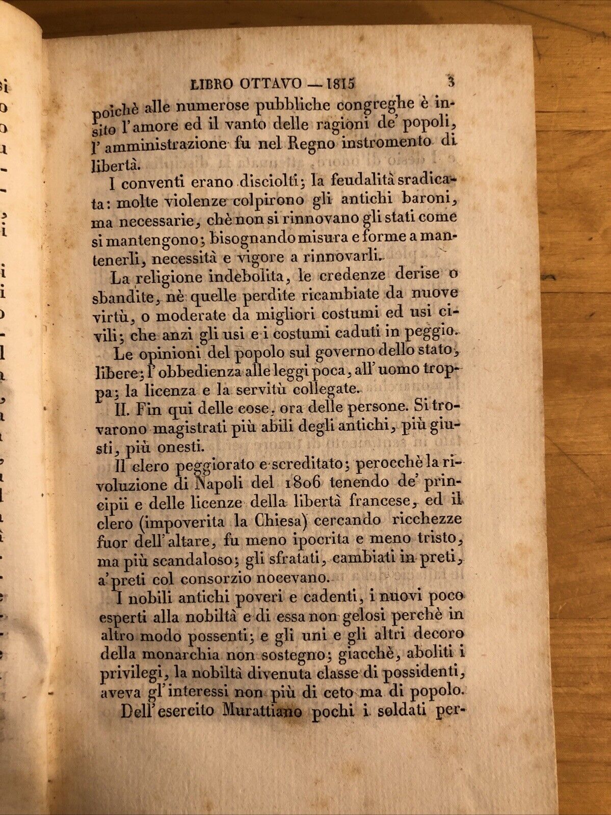 STORIA DEL REAME DI NAPOLI 1834 ( dal 1734sino al 1825) tomo IV Pietro Colletta