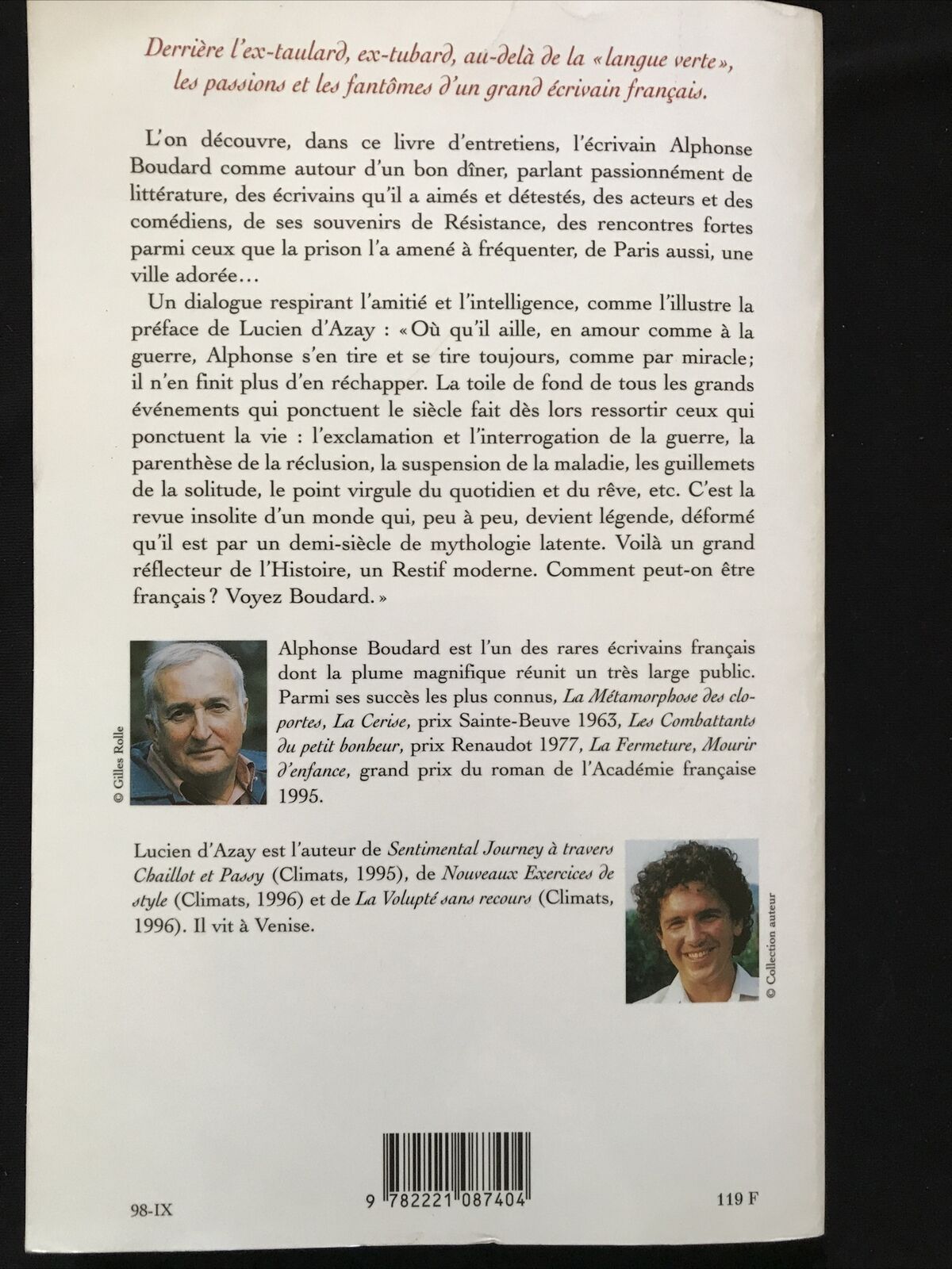 Contre-enquête, Robert Laffont, Alphonse Boudard 1998 #